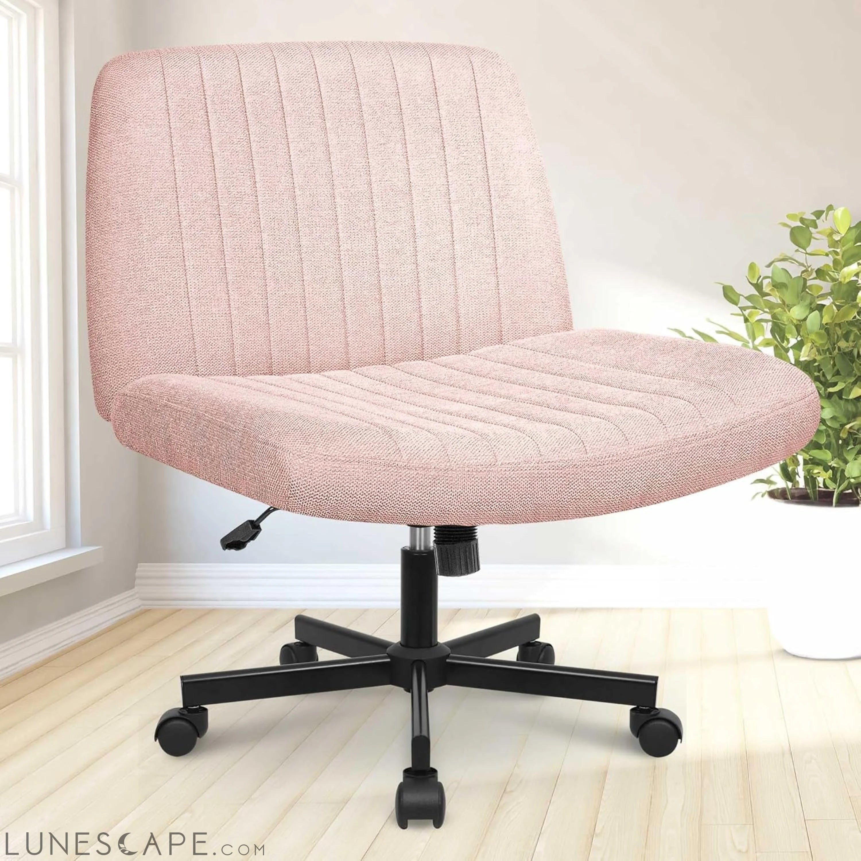 Criss Cross Chair, Armless Legged Office Desk Chair, with Wheels LUNESCAPE