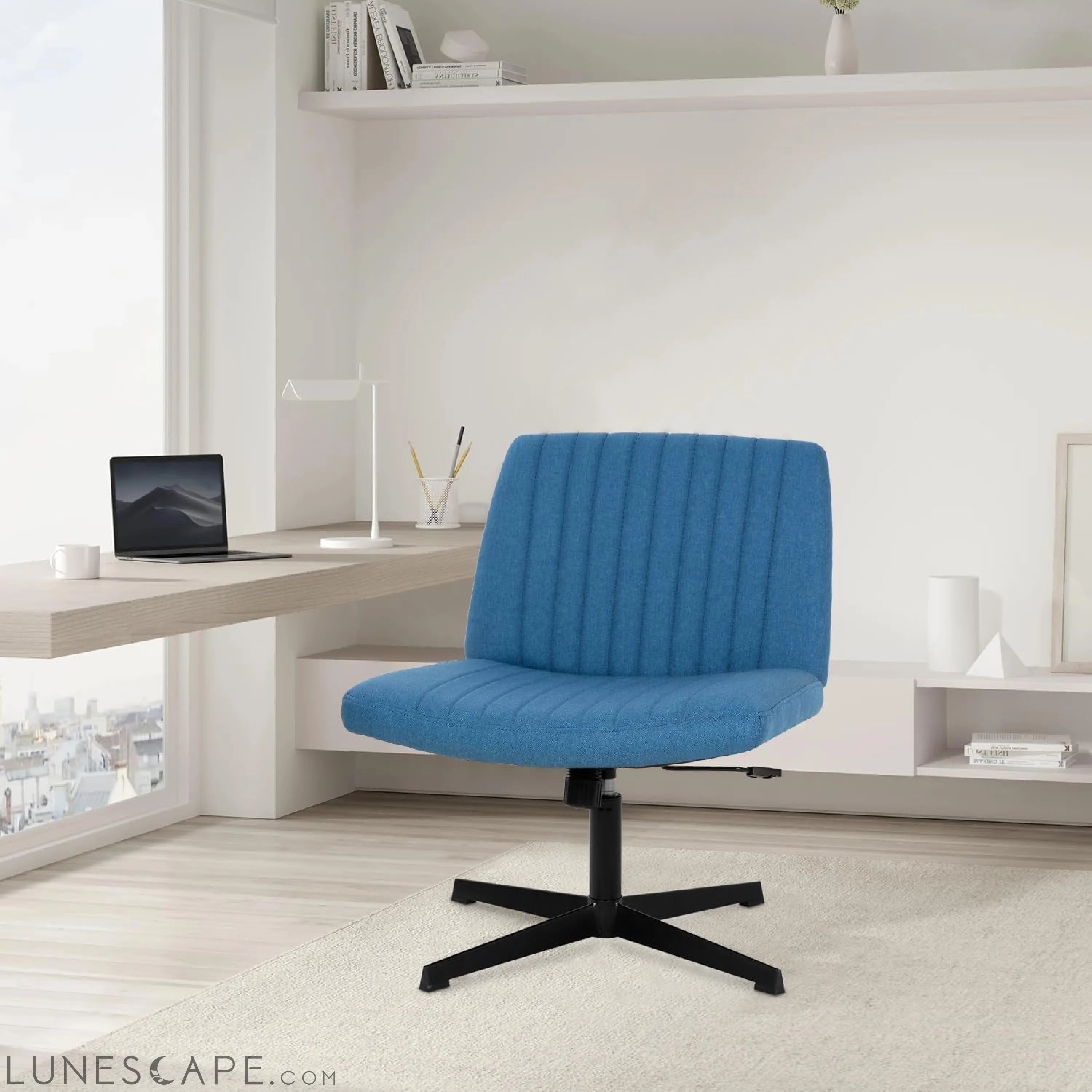 Criss Cross Chair,Armless Cross Legged Office Chair,Wide Comfty Desk LUNESCAPE