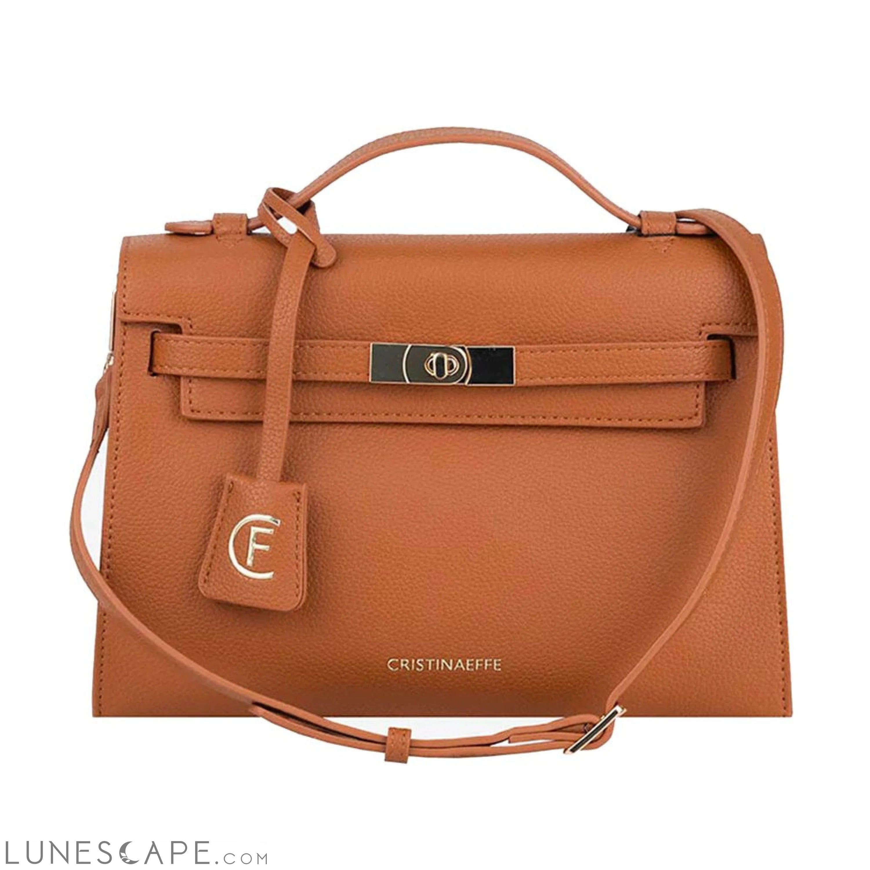 CRISTINAEFFE Brown Artificial Leather Crossbody Bag LUNESCAPE