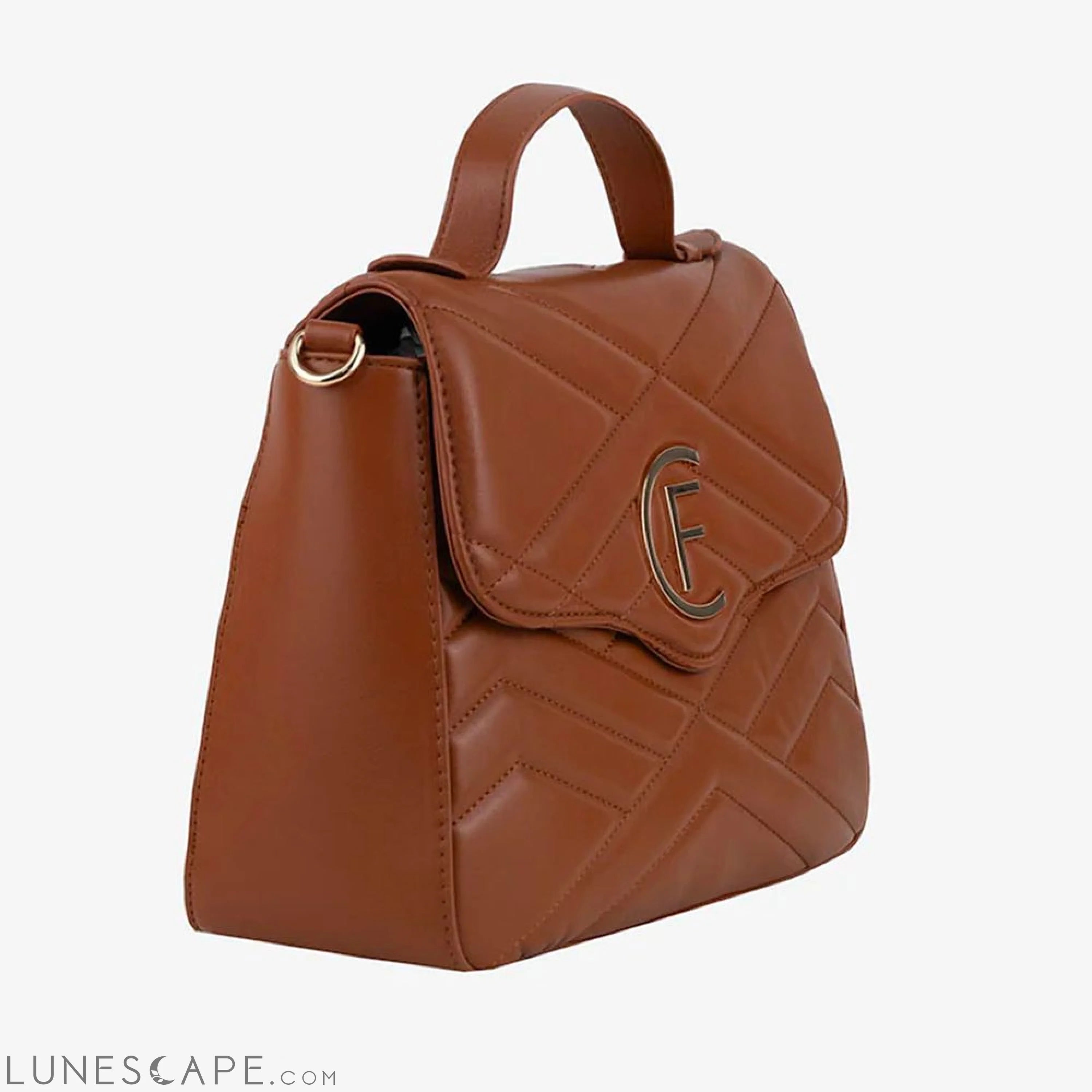 CRISTINAEFFE Brown Artificial Leather Crossbody Bag LUNESCAPE