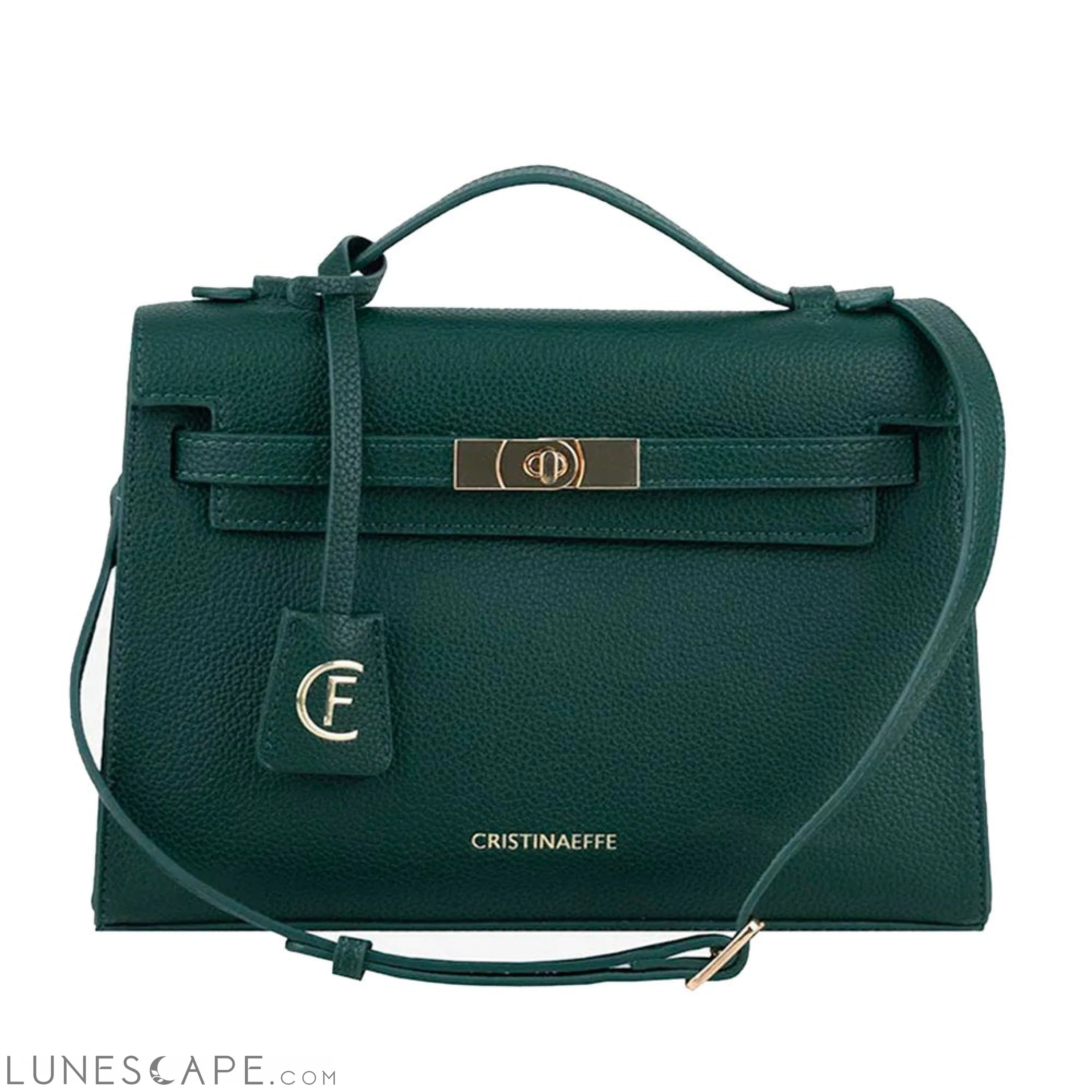 CRISTINAEFFE Green Artificial Leather Women Crossbody Bag LUNESCAPE