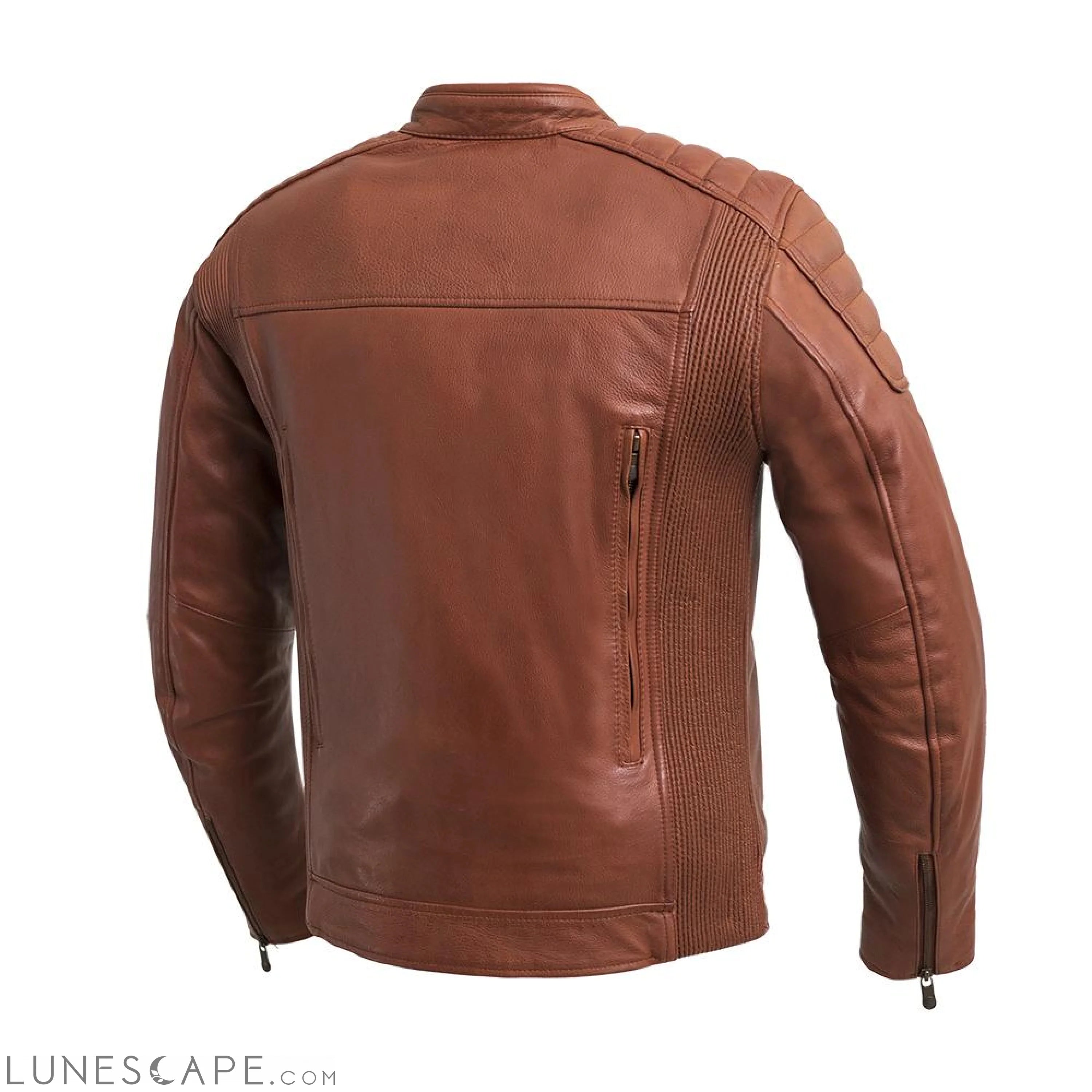 Crusader Mens Leather Bomber Jacket LUNESCAPE