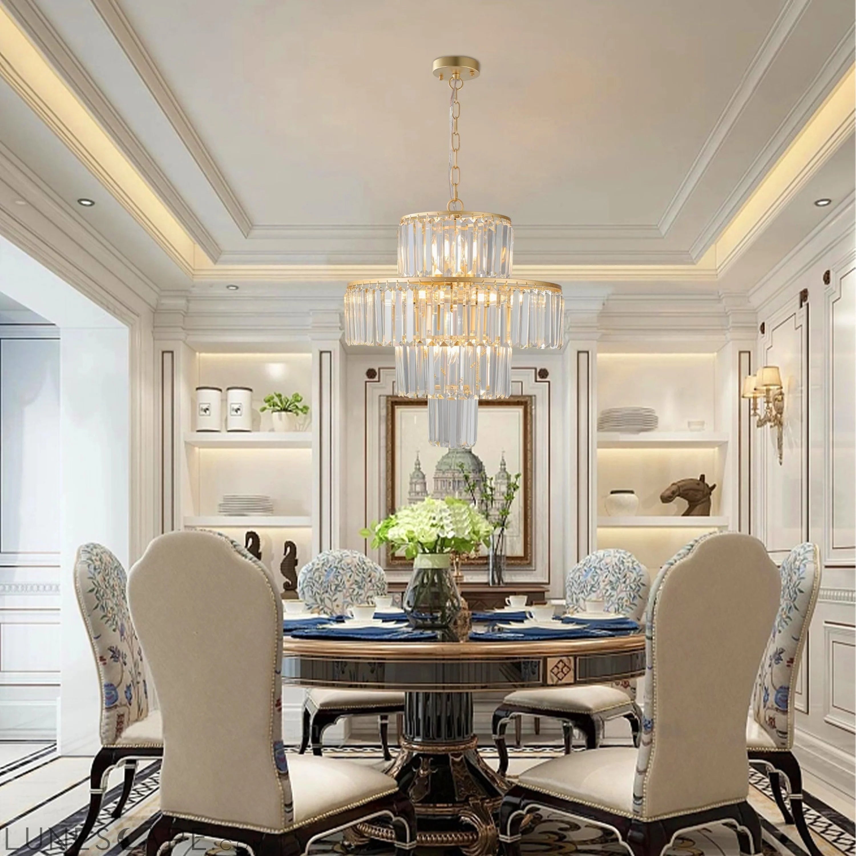 Crystal Chandelier Modern Chandeliers Lights Fixture Hanging Pendant LUNESCAPE