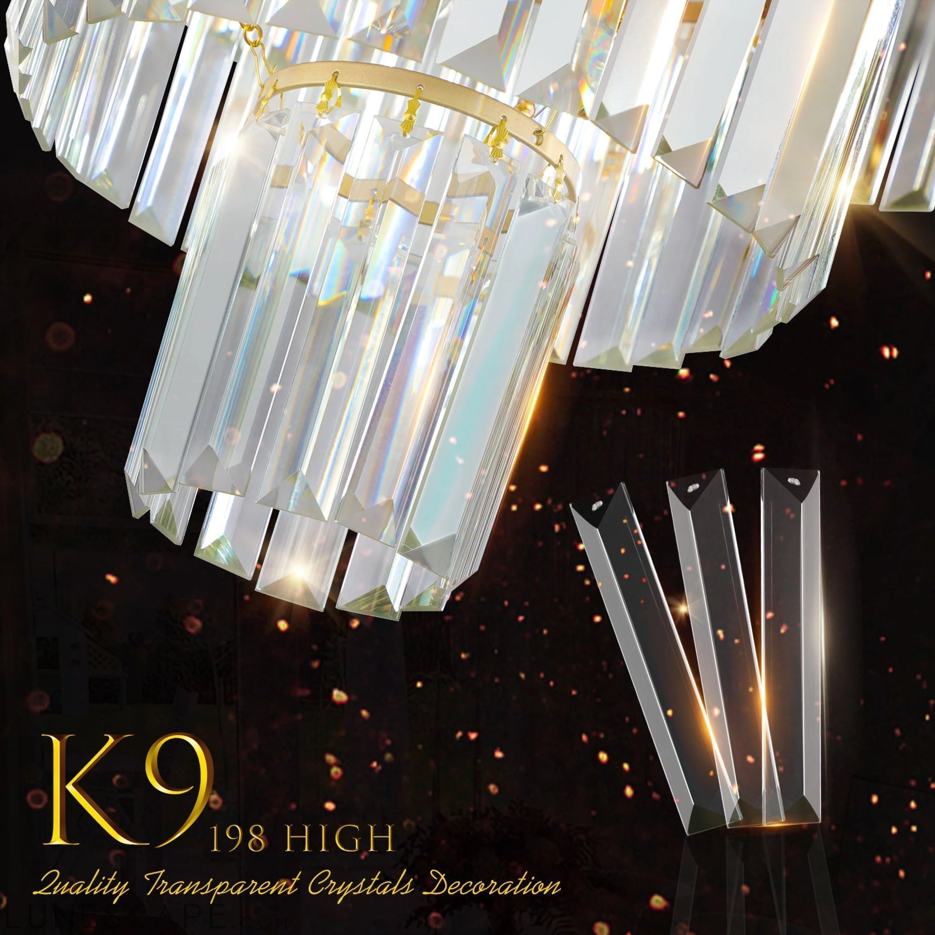 Crystal Chandelier Modern Chandeliers Lights Fixture Hanging Pendant LUNESCAPE