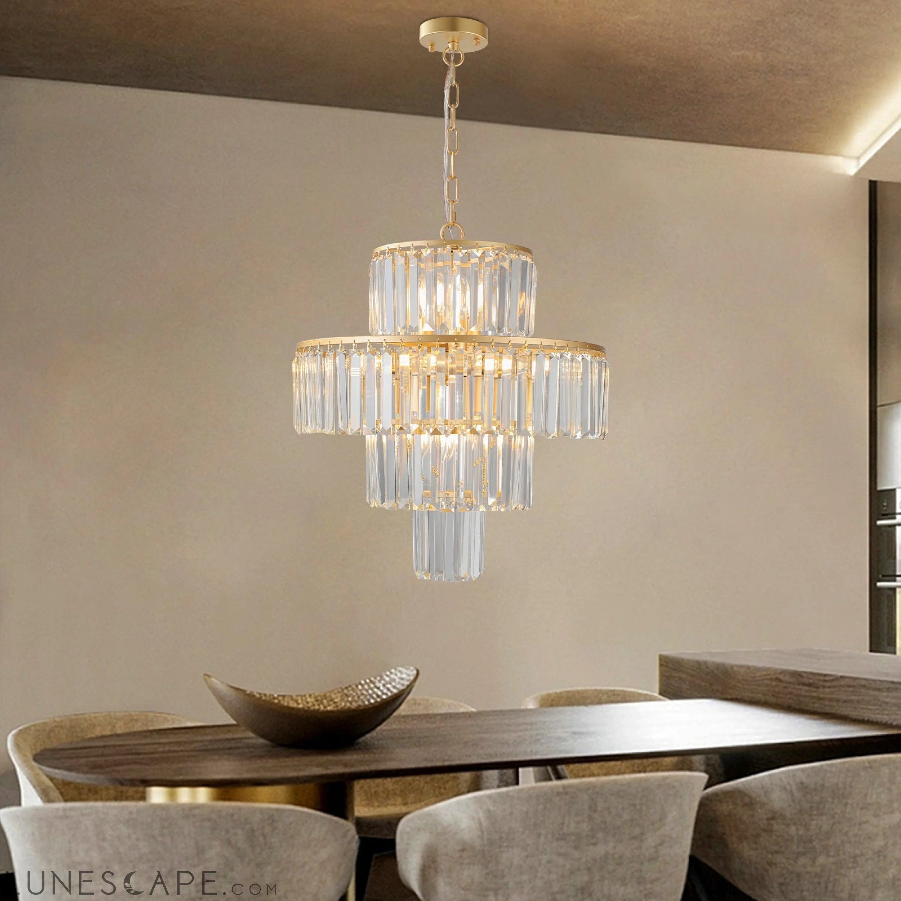 Crystal Chandelier Modern Chandeliers Lights Fixture Hanging Pendant LUNESCAPE