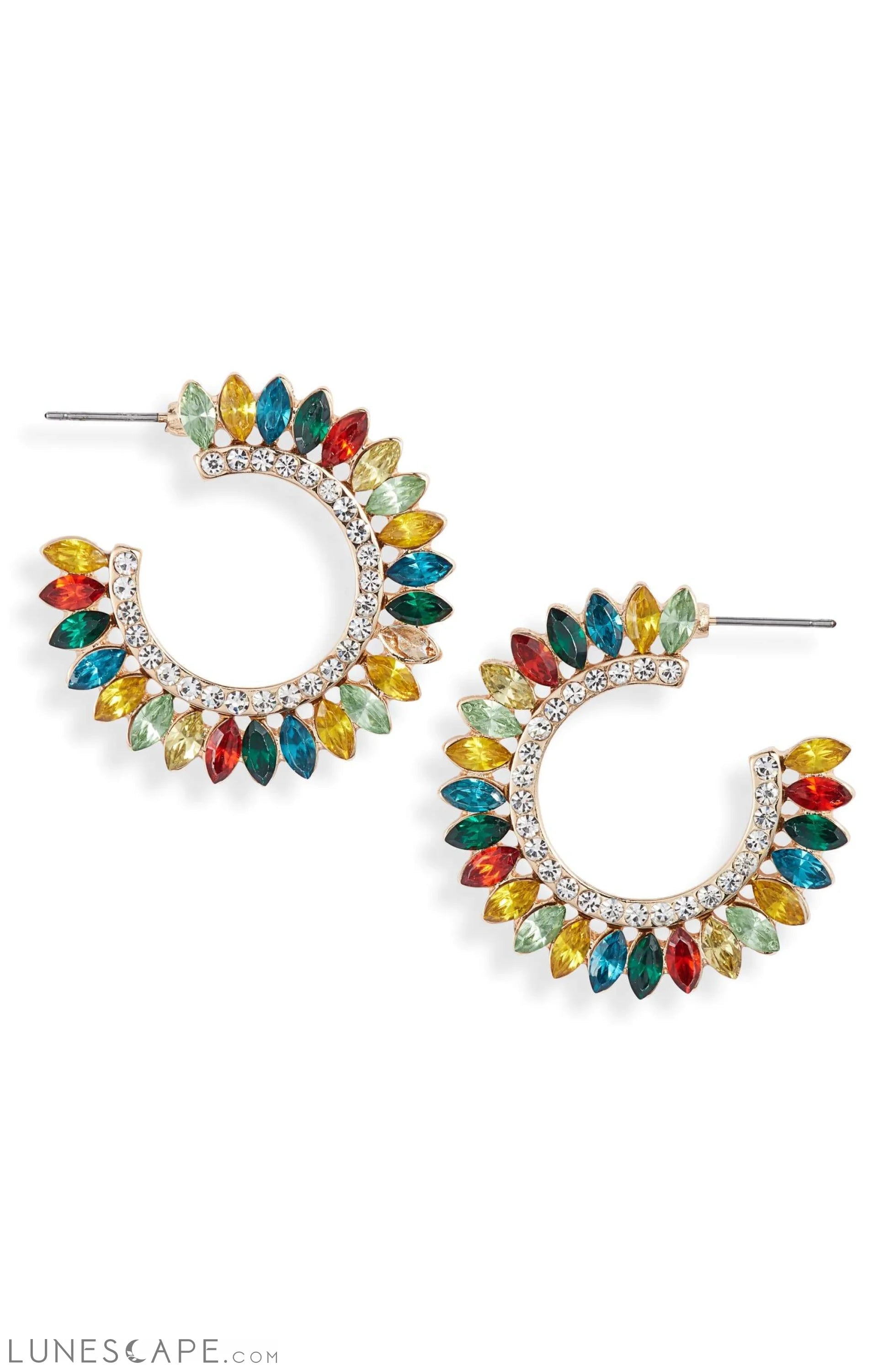 Crystal Fan Statement Hoops LUNESCAPE