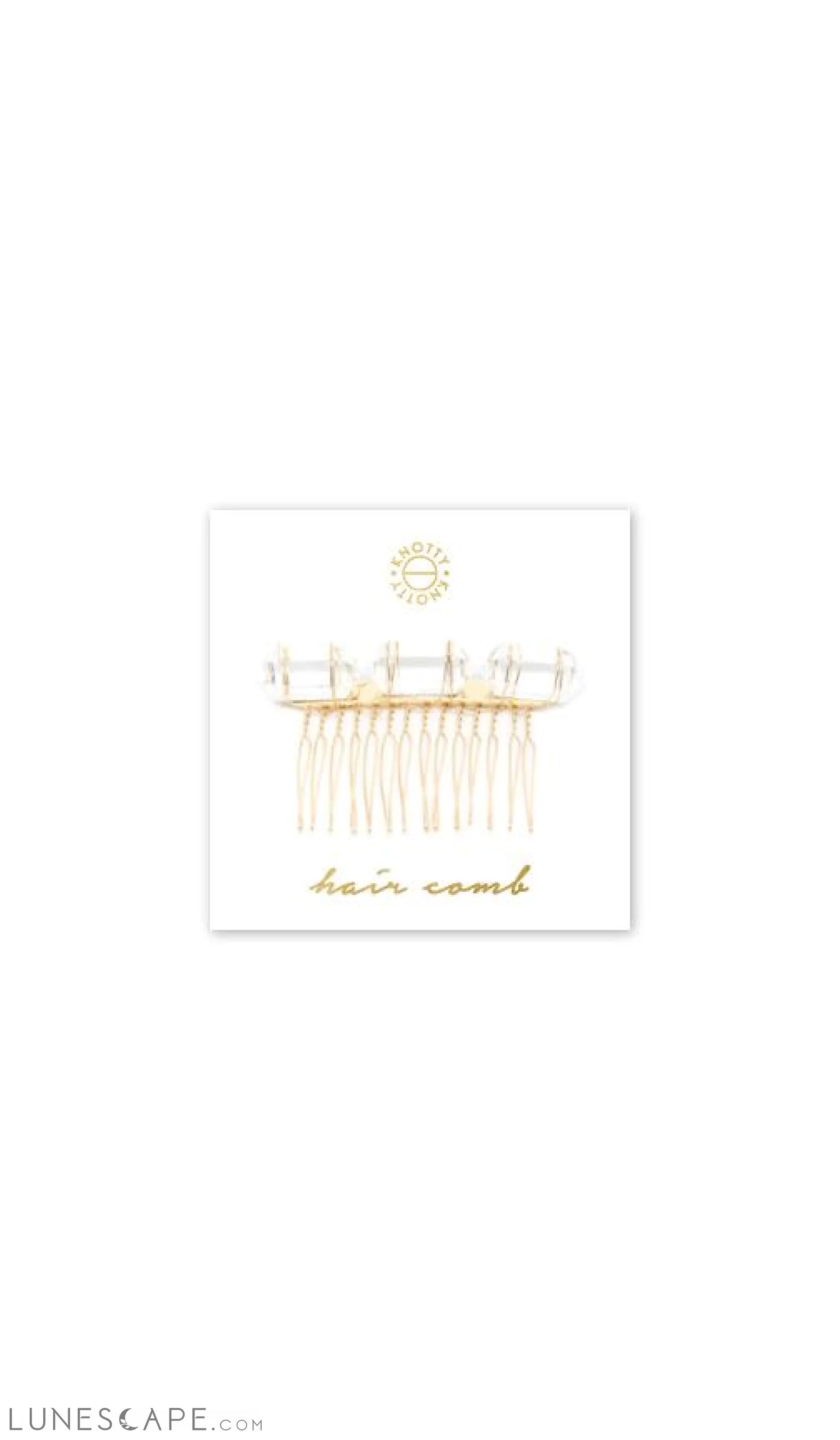 Crystal Quartz Hair Comb | Gold LUNESCAPE