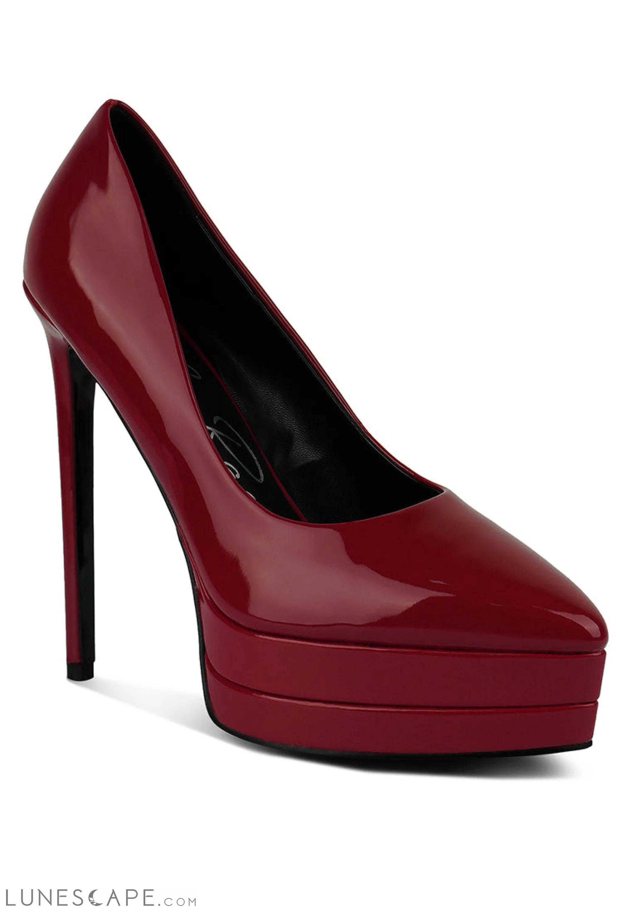 Cuddles Patent Faux Leather Platform Stiletto Pumps LUNESCAPE