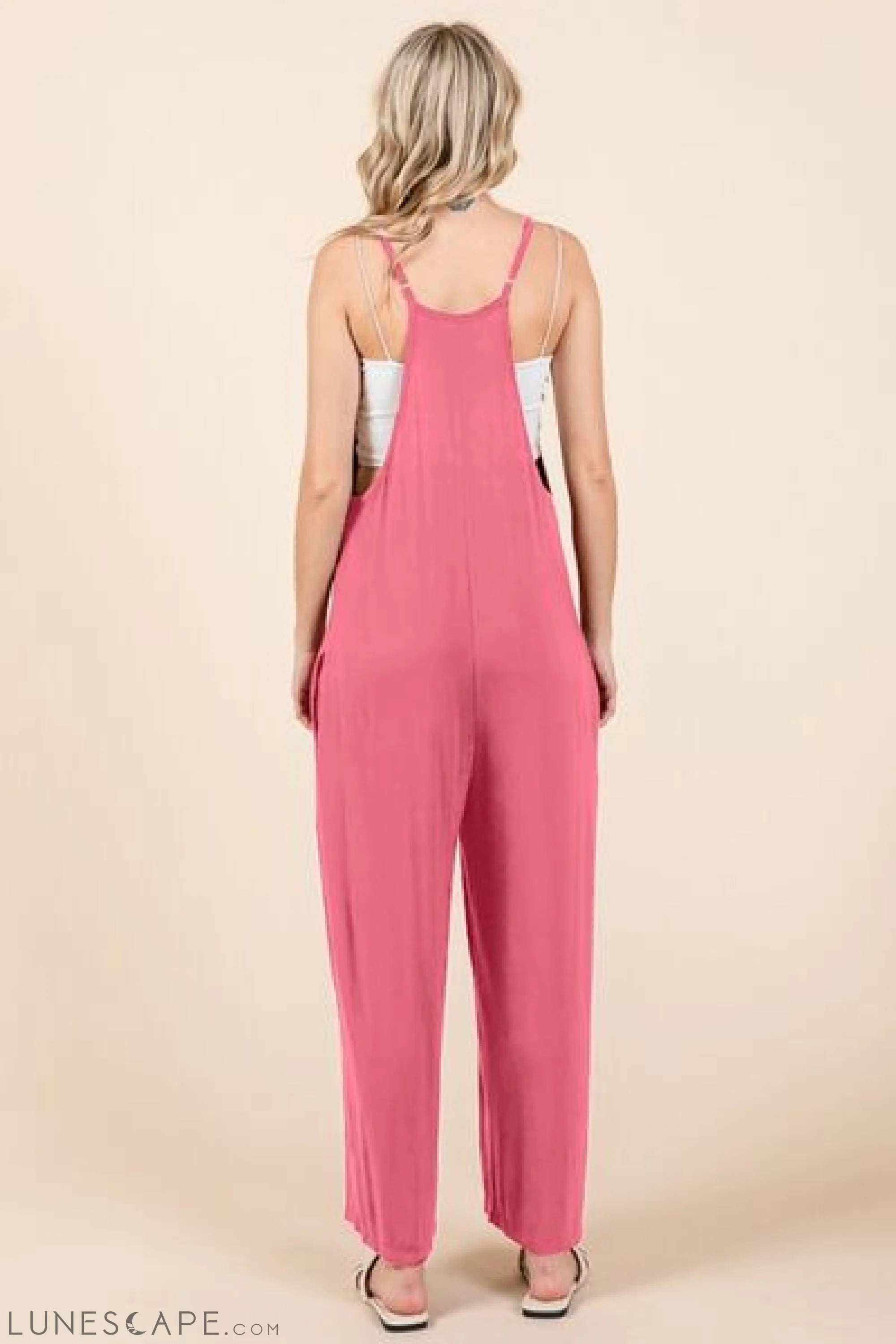 Culture Code Full Size Sleeveless Wide Leg Jumpsuit with Pockets LUNESCAPE