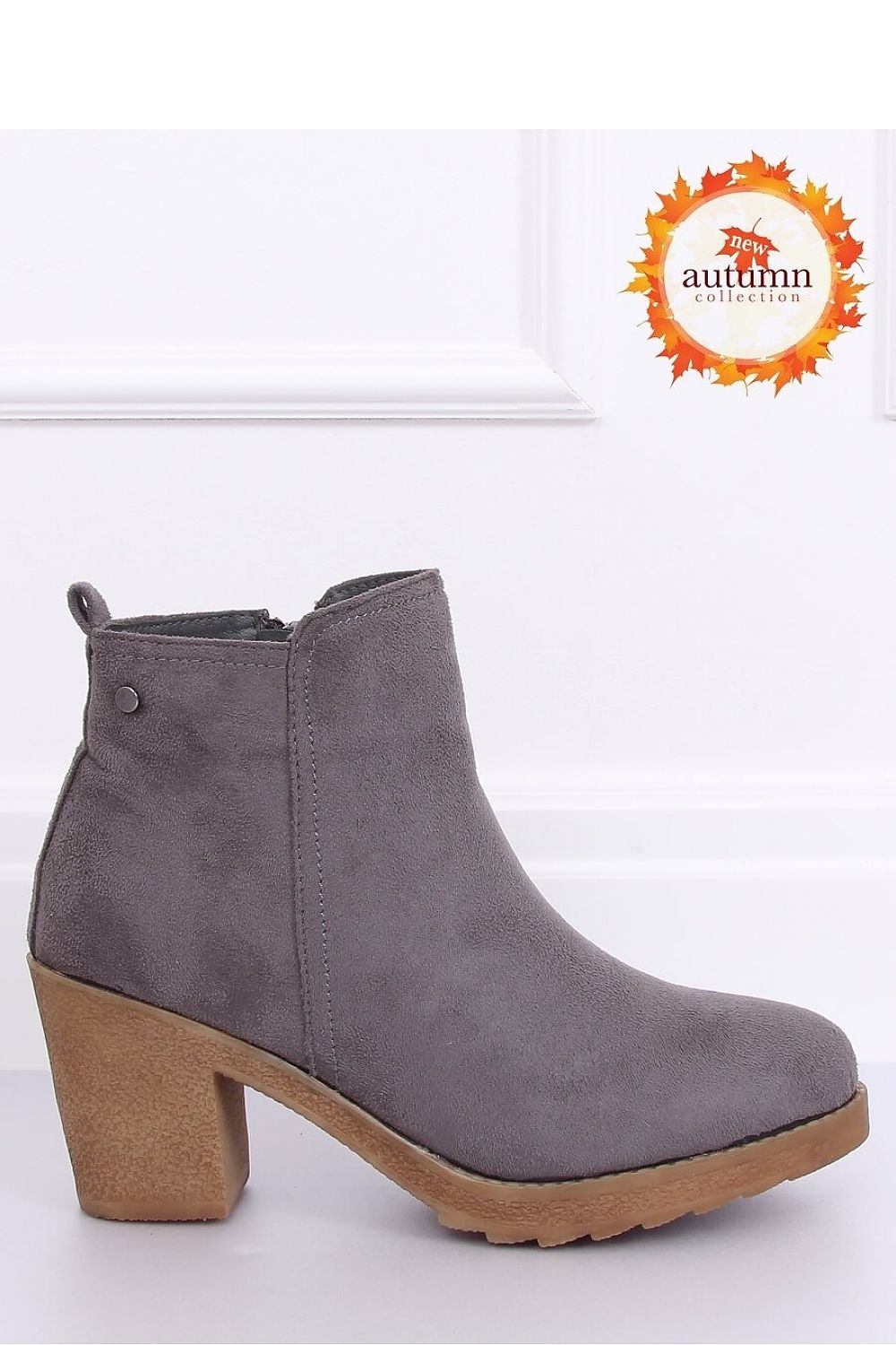 Structured High Heel Grey Chelsea Boot with Contrast Sole