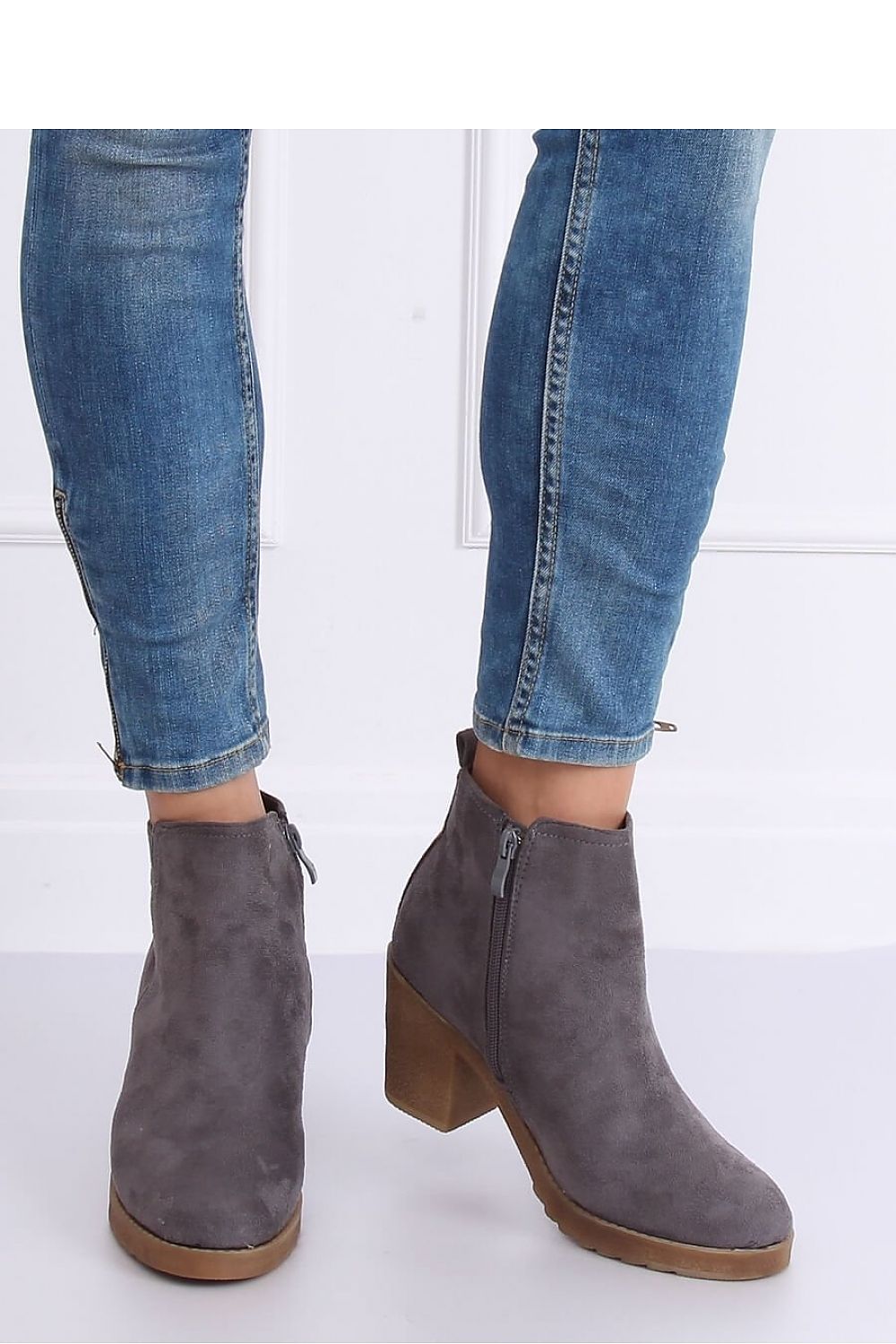 Structured High Heel Grey Chelsea Boot with Contrast Sole