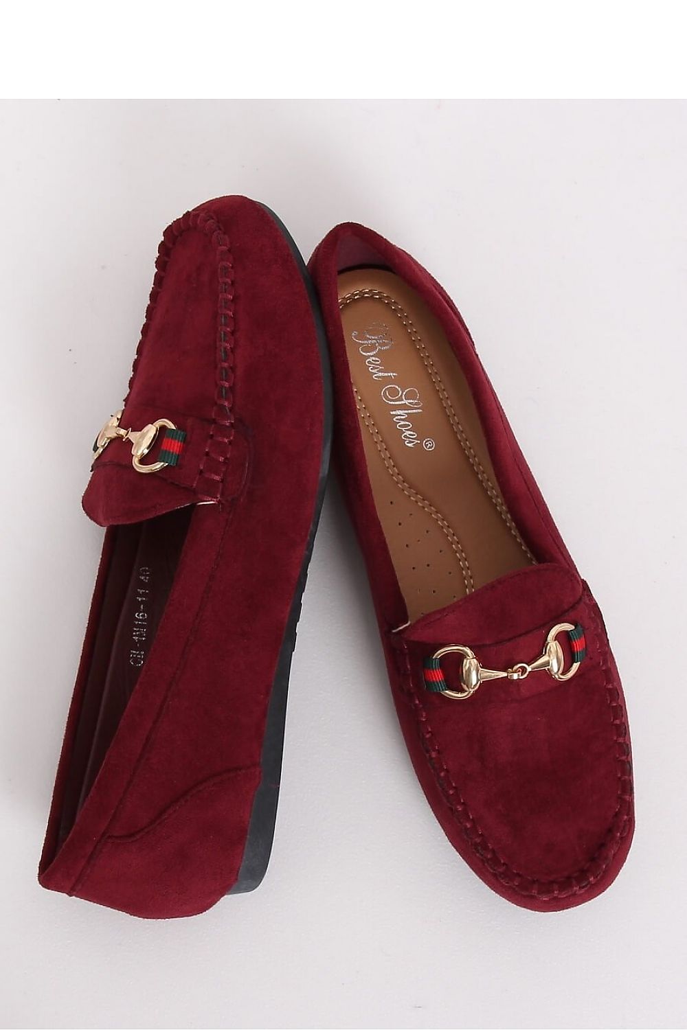 Bordeaux Eco-Suede Women’s Loafers with Gold Horsebit Detail