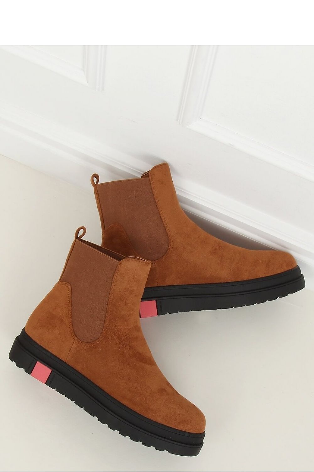 Brown Suede Lug-Sole Chelsea Boots for Women