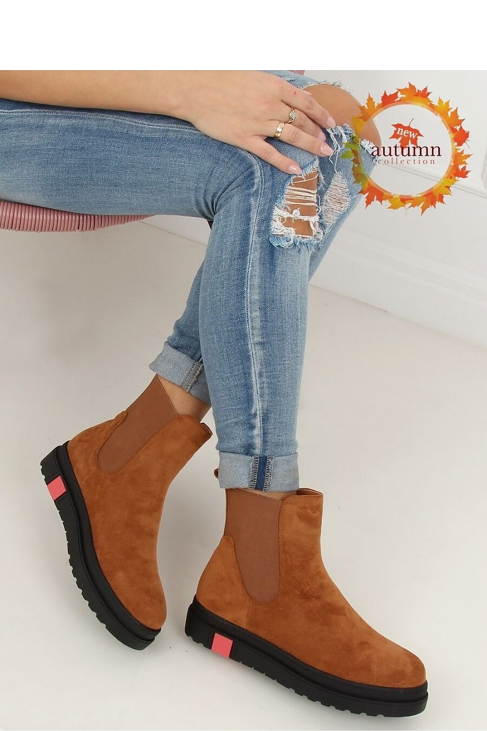 Brown Suede Lug-Sole Chelsea Boots for Women