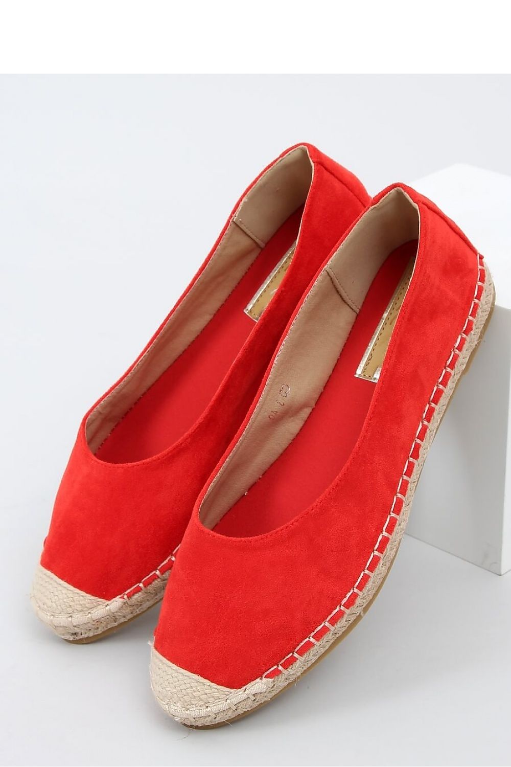 Red Nubuck Flat Espadrille with Raffia Cap Toe & Artisan Top-Stitching LUNESCAPE