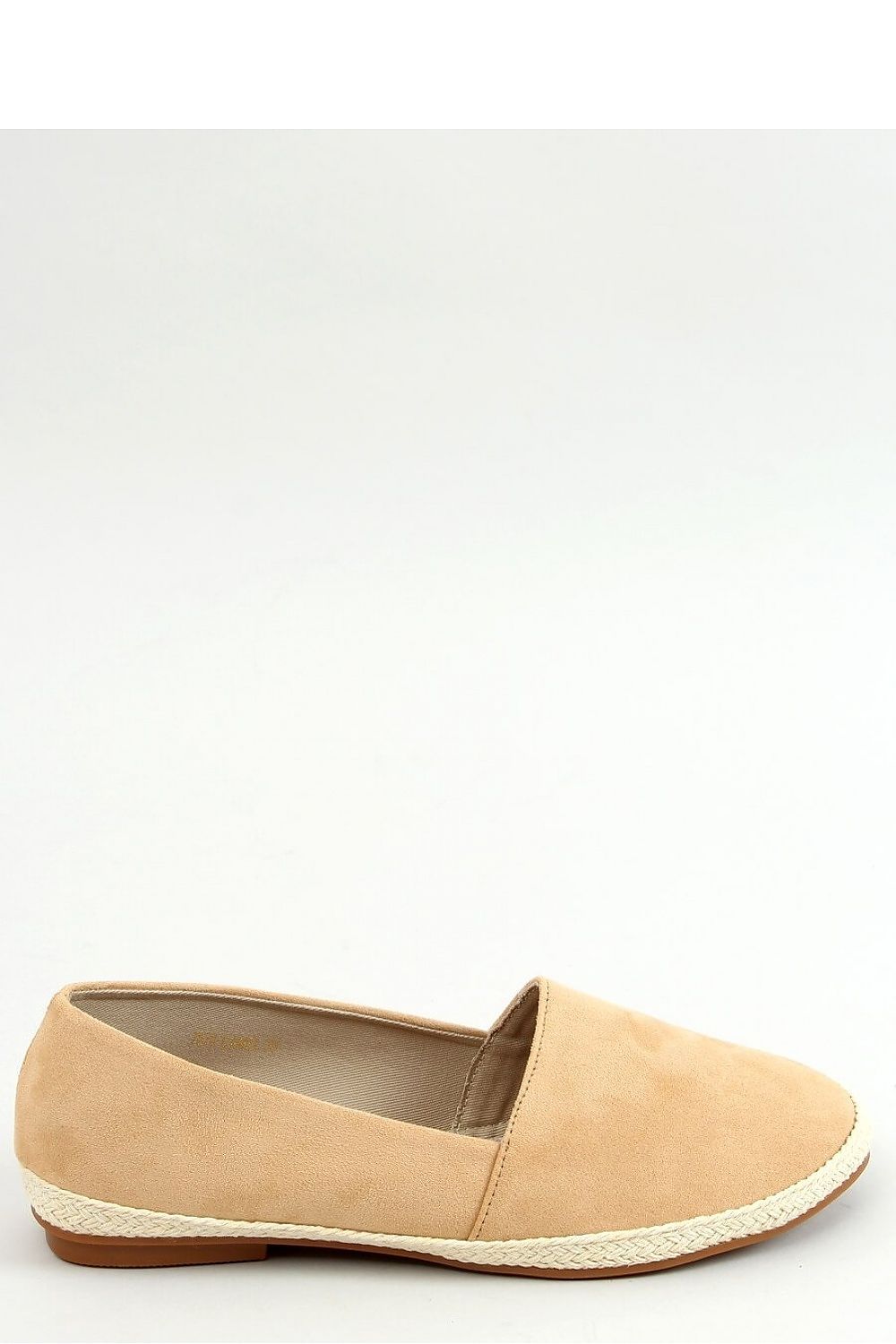 Beige Round Toe Eco-Suede Women's Espadrille Flats with Braided Trim LUNESCAPE