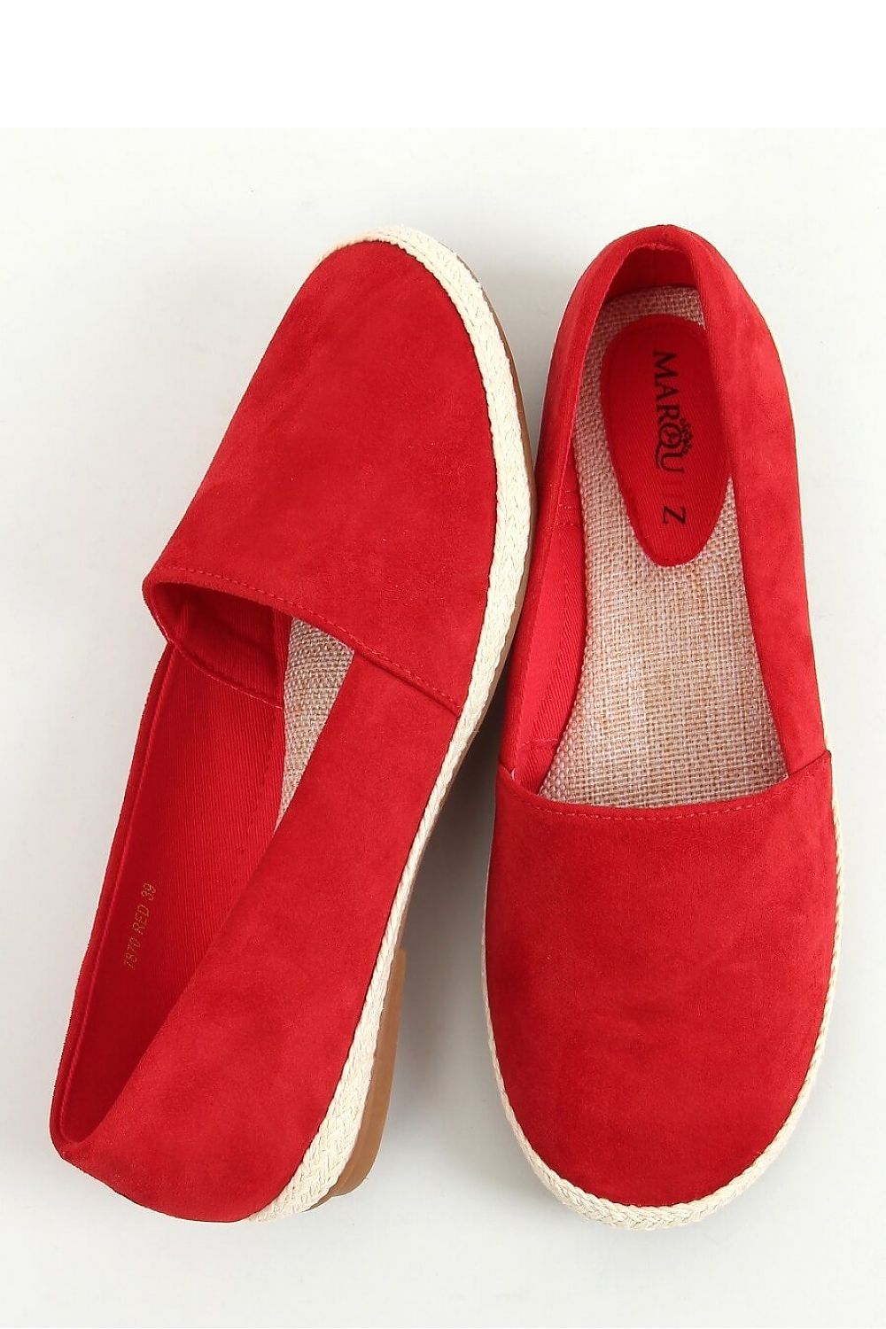 Scarlet Suede Espadrille Ballet Flats LUNESCAPE