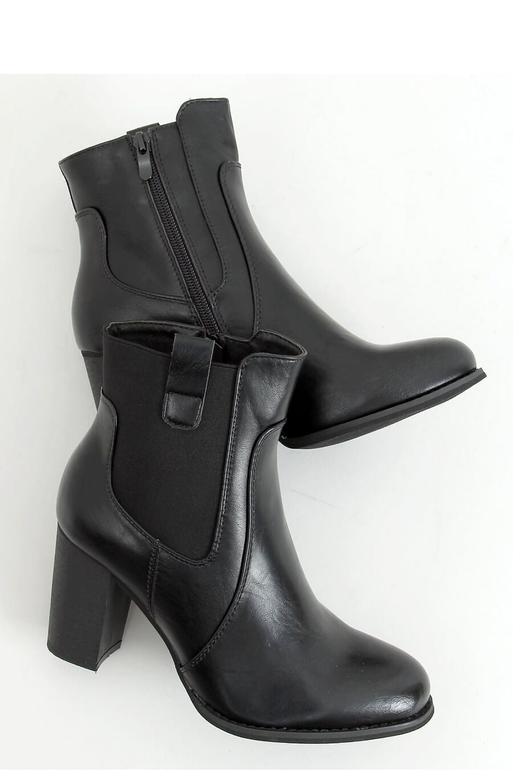 Monochrome Black High Heeled Chelsea Boot