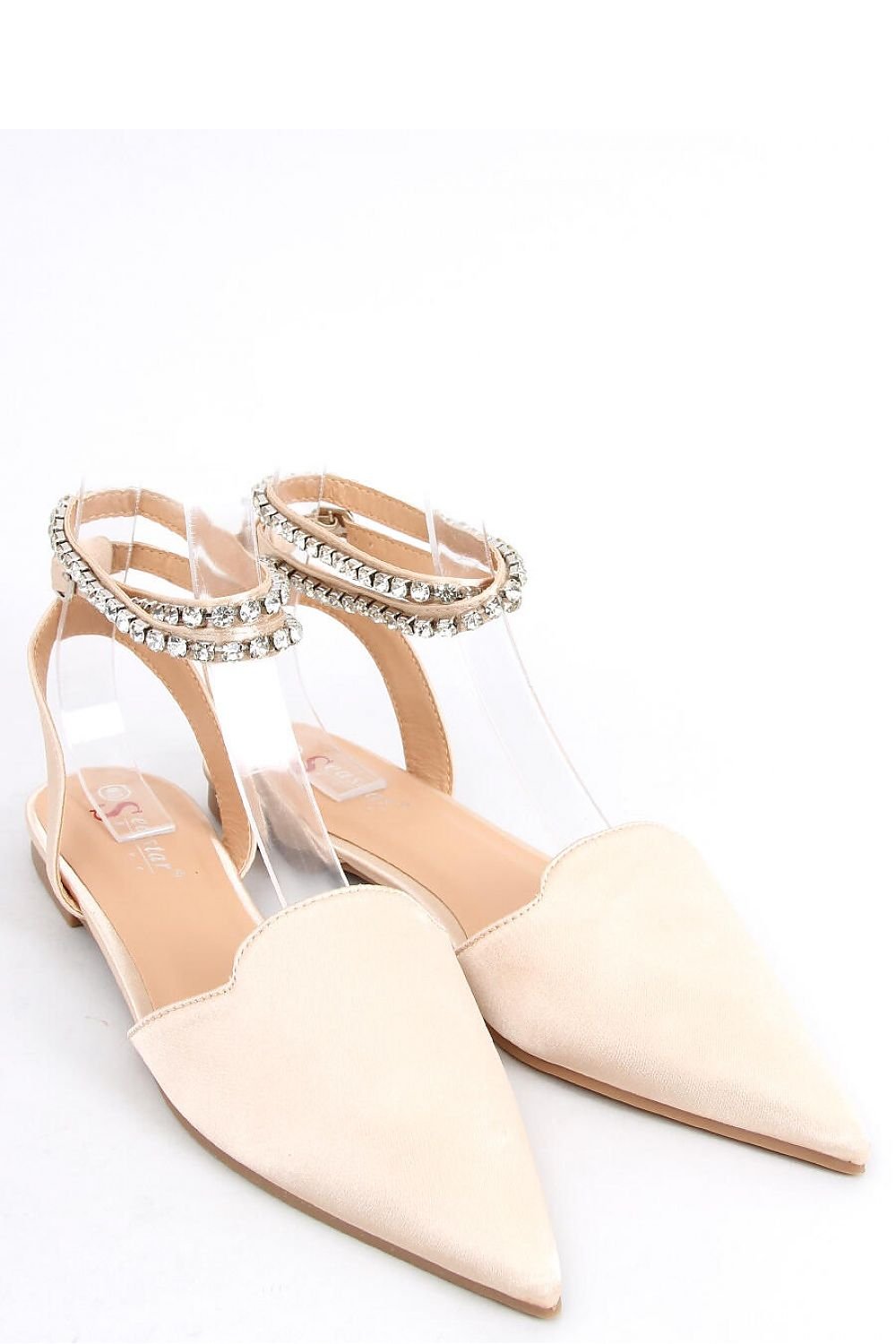 Champagne Pink Pointed-Toe Eco-Leather Ballerina Flats