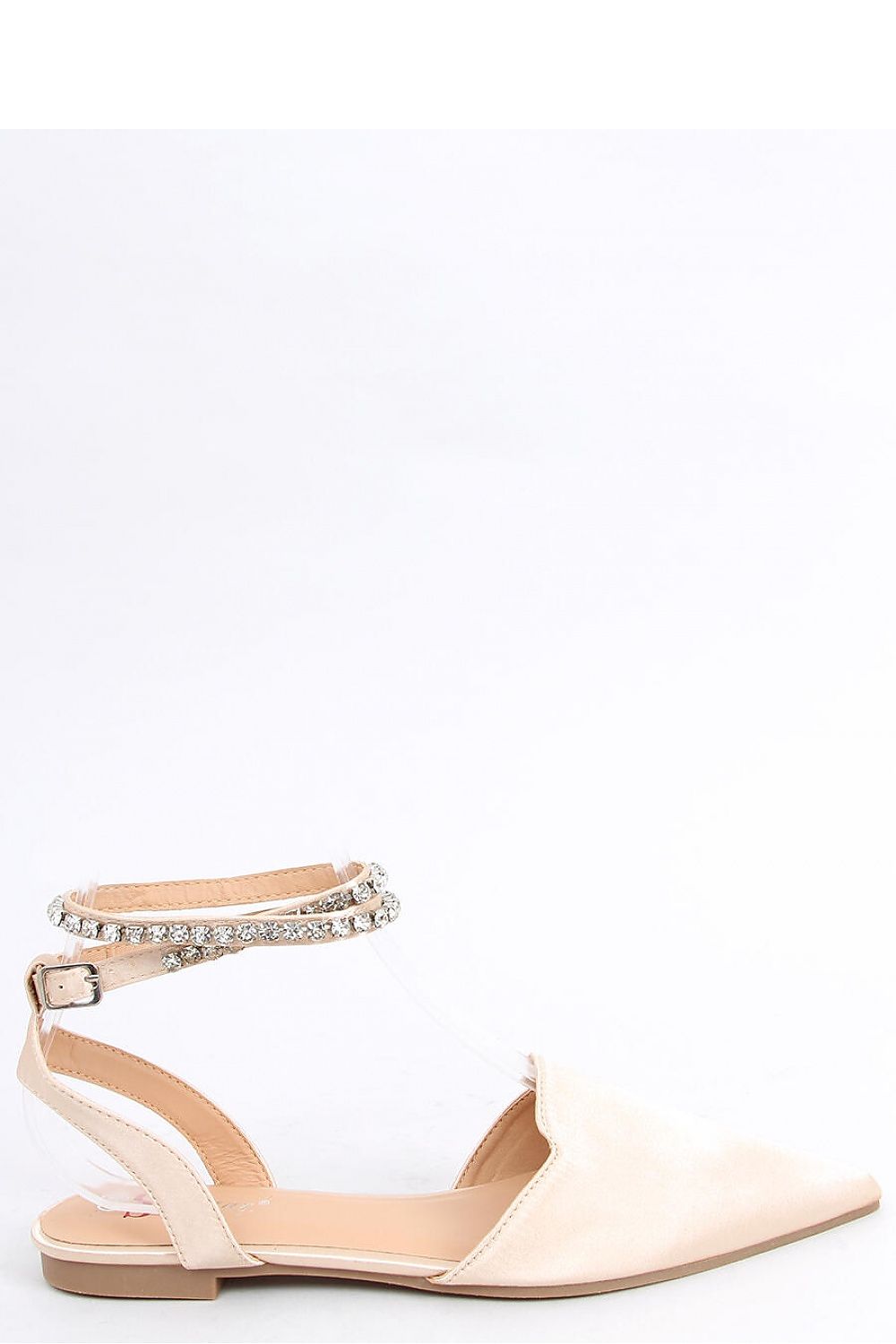 Champagne Pink Pointed-Toe Eco-Leather Ballerina Flats