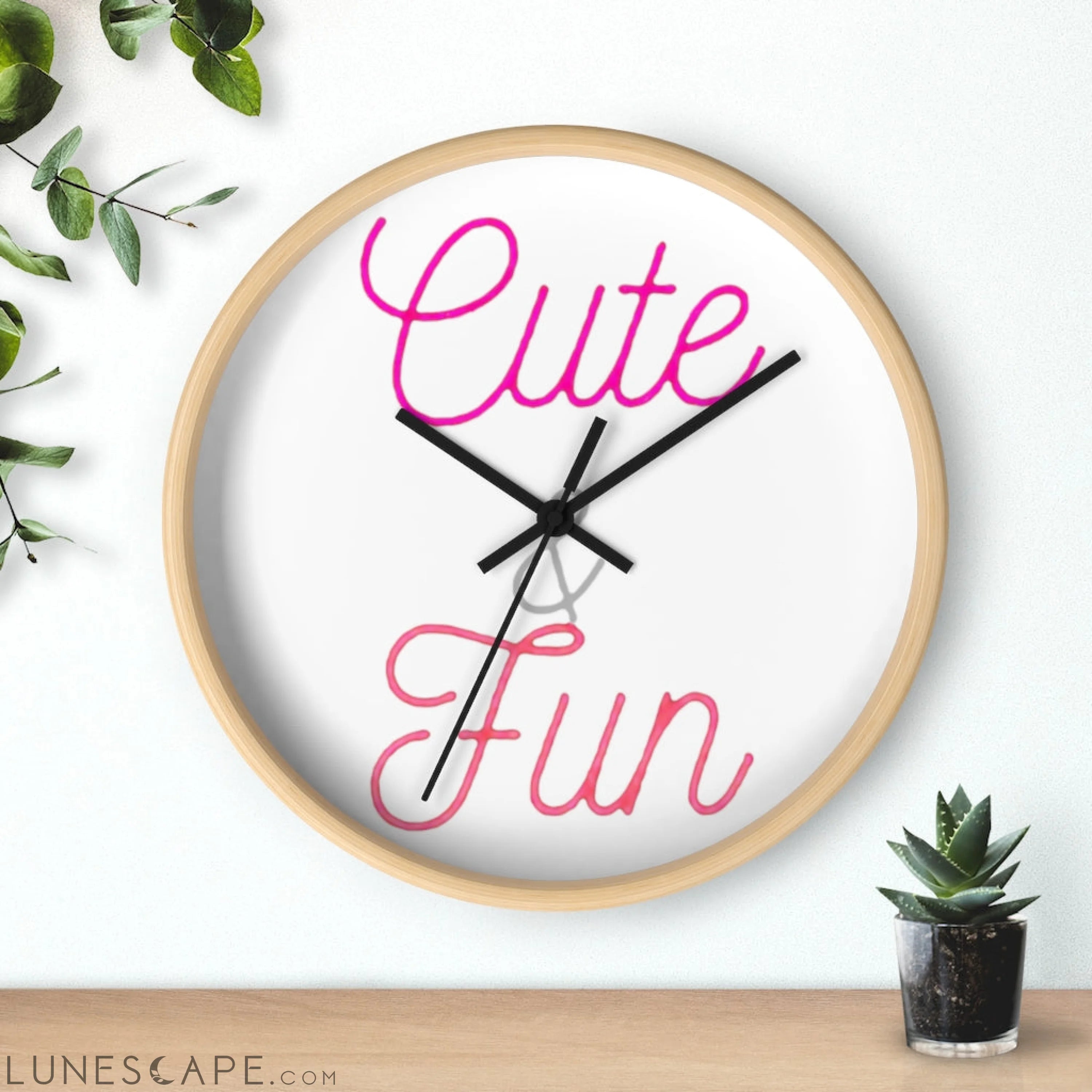 Cute and Fun Wall clock LUNESCAPE