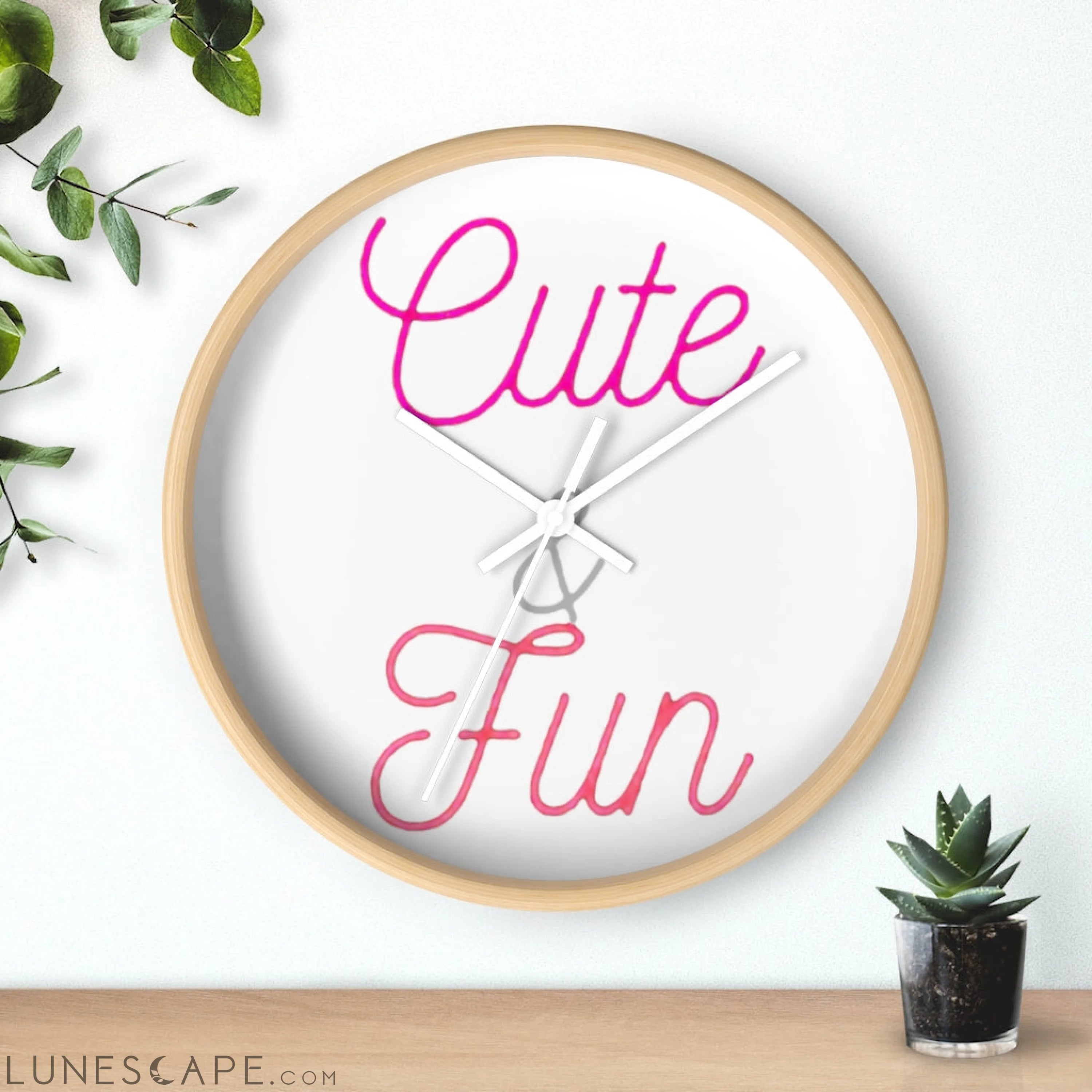 Cute and Fun Wall clock LUNESCAPE