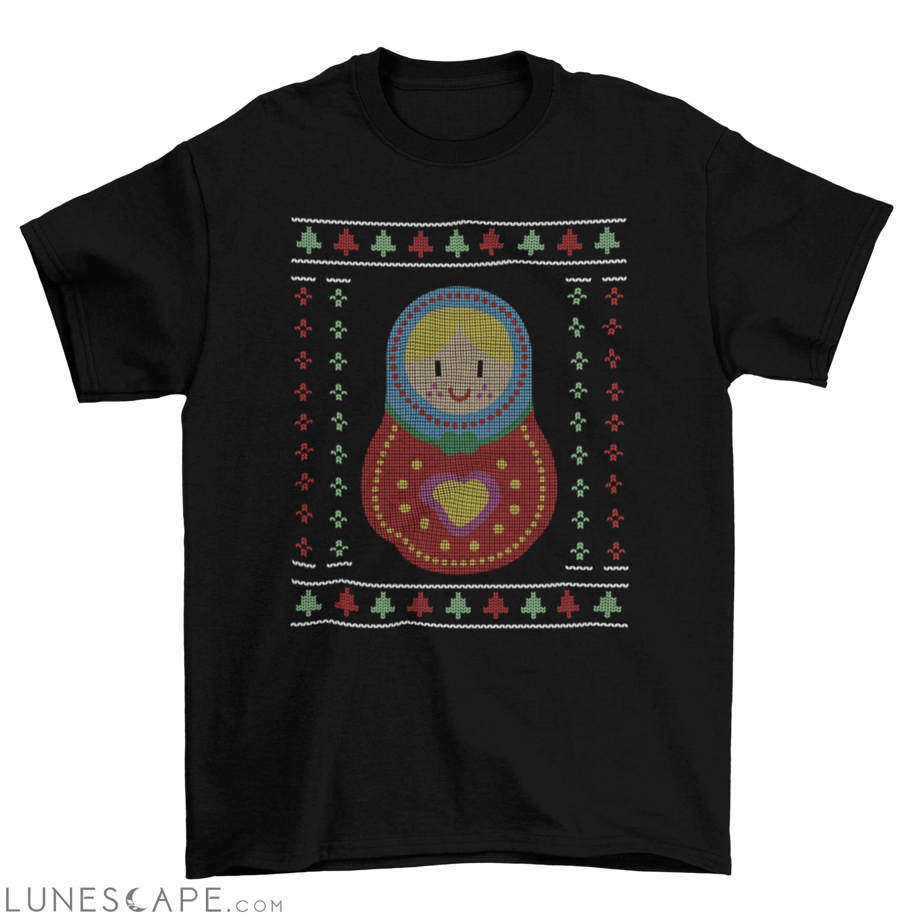 Cute Matryoshka sweater seasonal holiday t-shirt LUNESCAPE