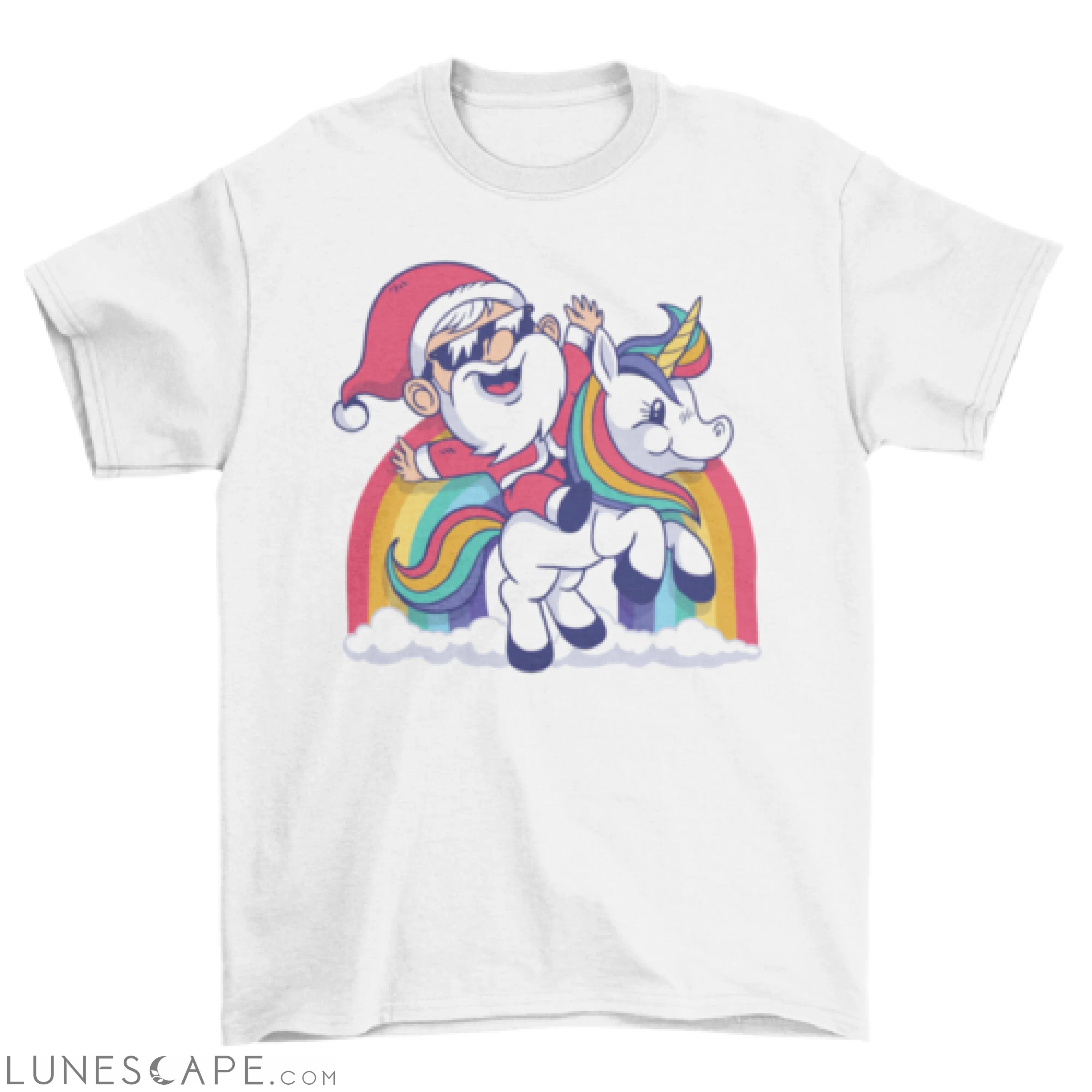 Cute santa unicorn t-shirt LUNESCAPE