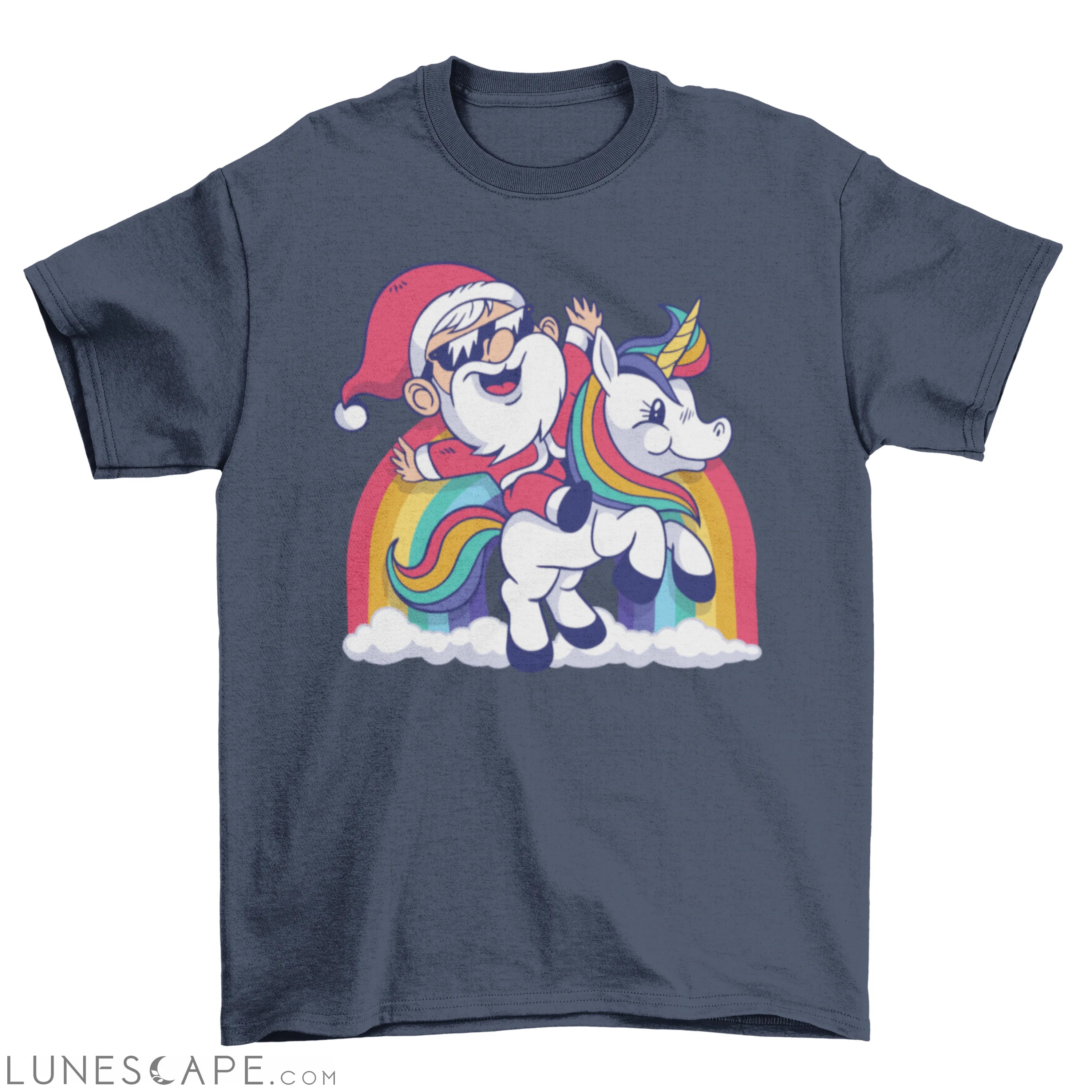 Cute santa unicorn t-shirt LUNESCAPE