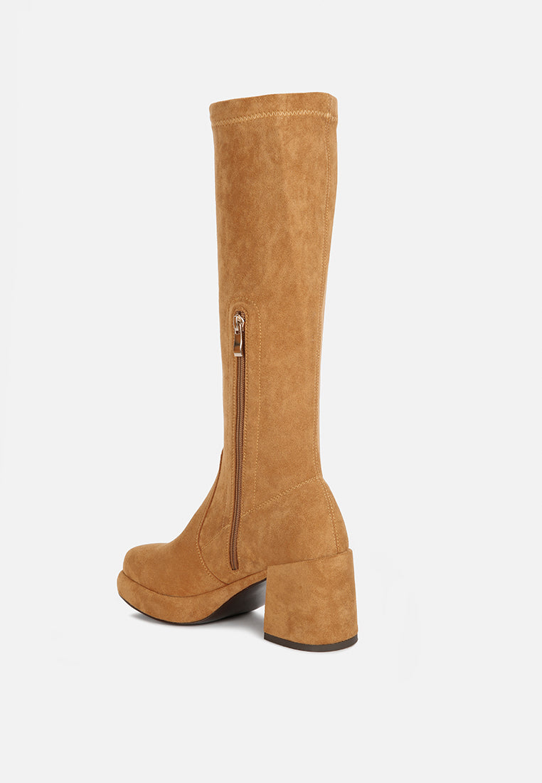 Morpin Stretch Suede Calf Boots LUNESCAPE