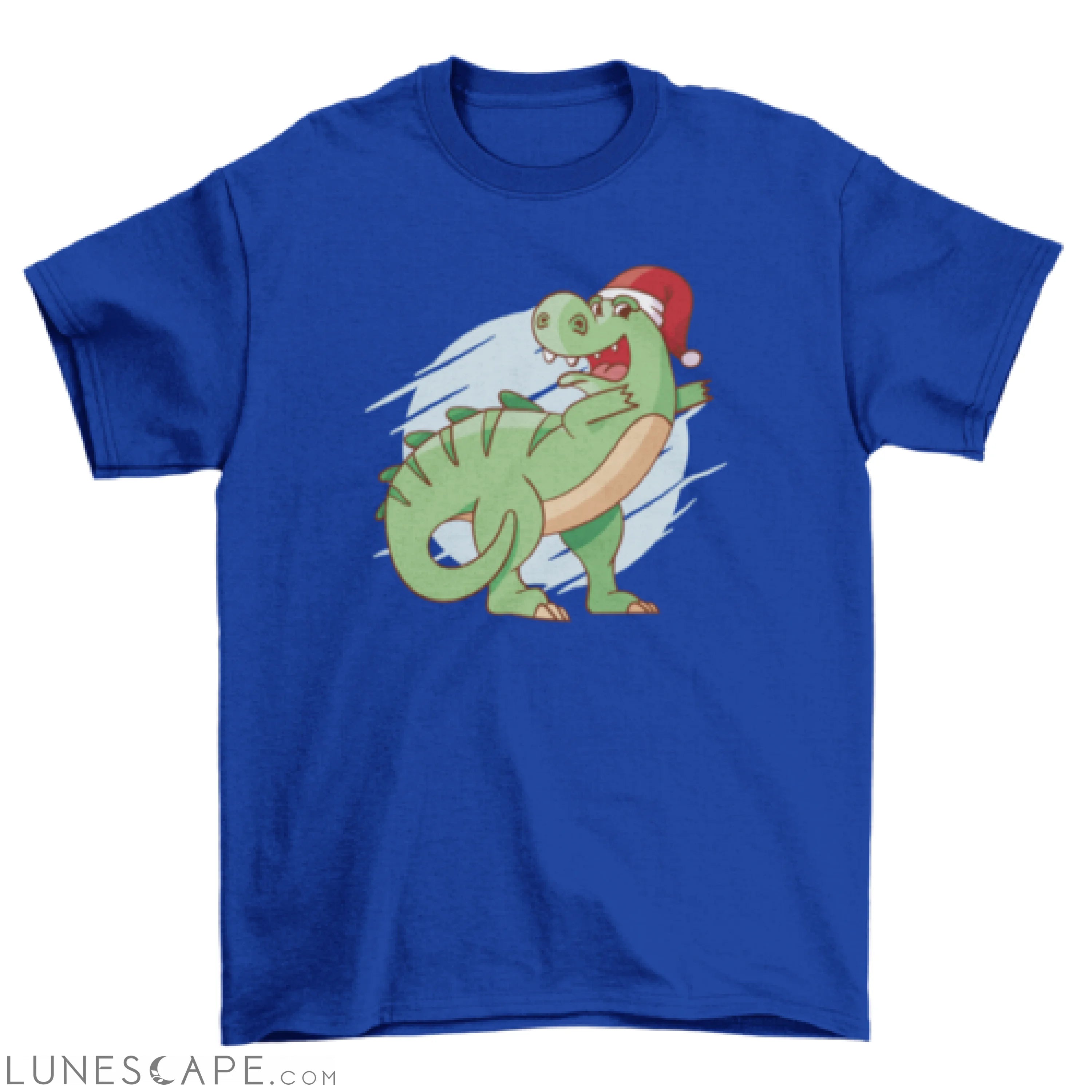 Dabbing dinosaur christmas t-shirt design LUNESCAPE