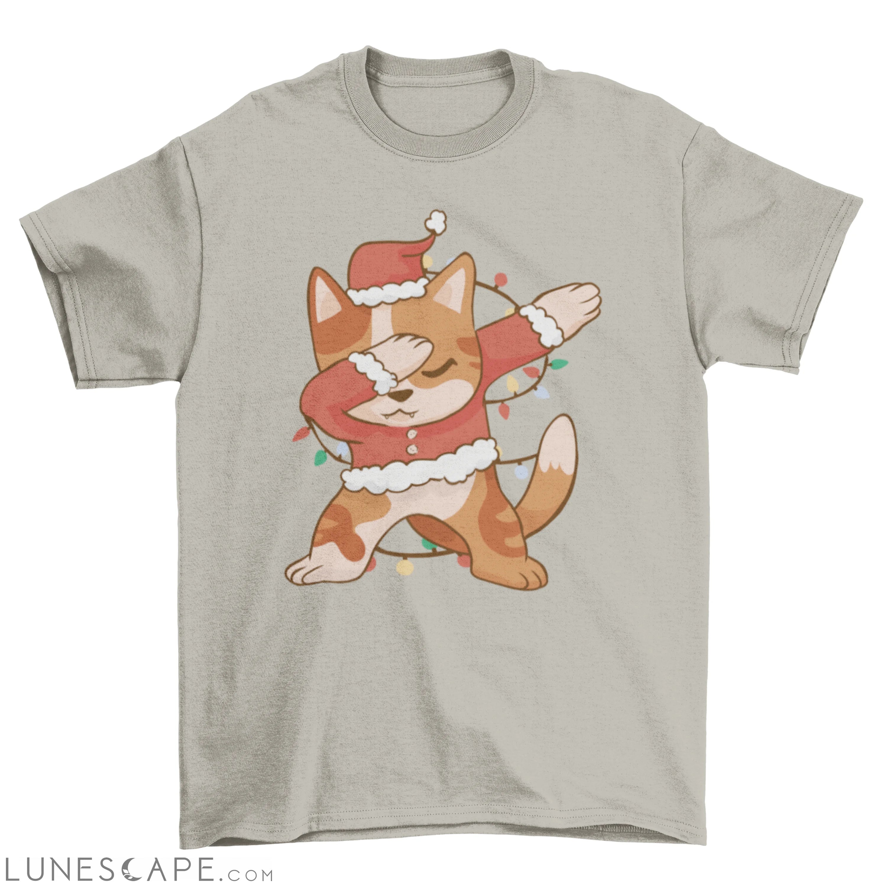 Dabbing Santa cat Christmas t-shirt LUNESCAPE