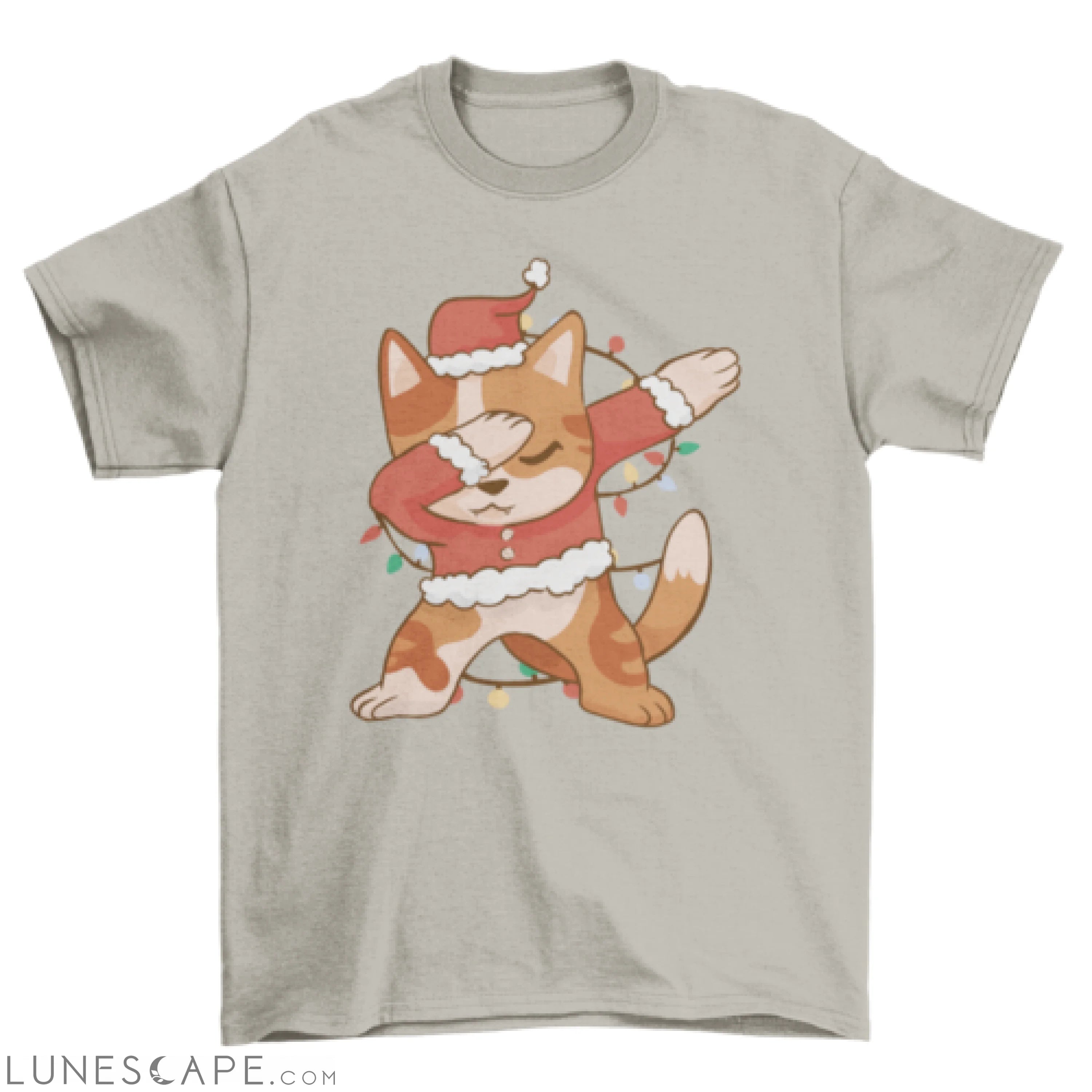 Dabbing Santa cat Christmas t-shirt LUNESCAPE