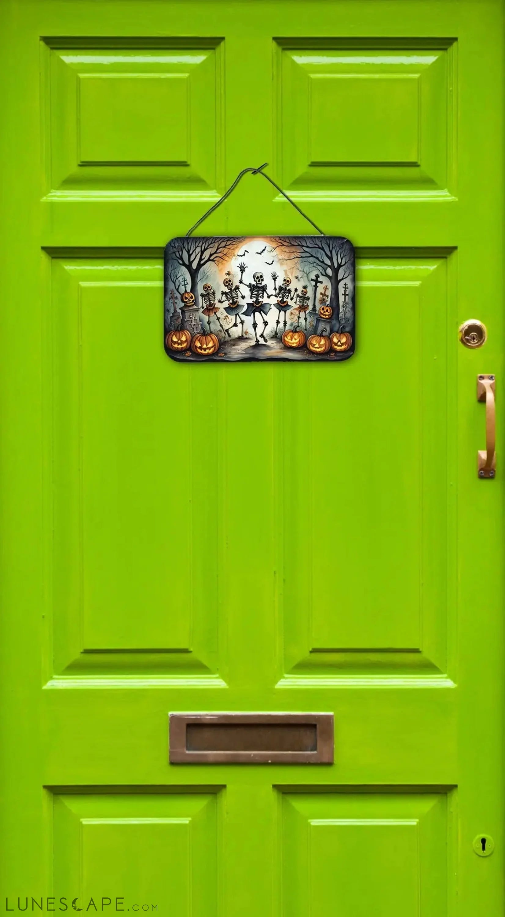 Dancing Skeletons Spooky Halloween Wall or Door Hanging Prints LUNESCAPE