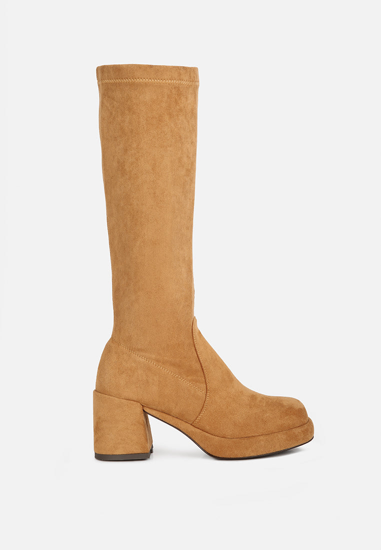 Morpin Stretch Suede Calf Boots LUNESCAPE