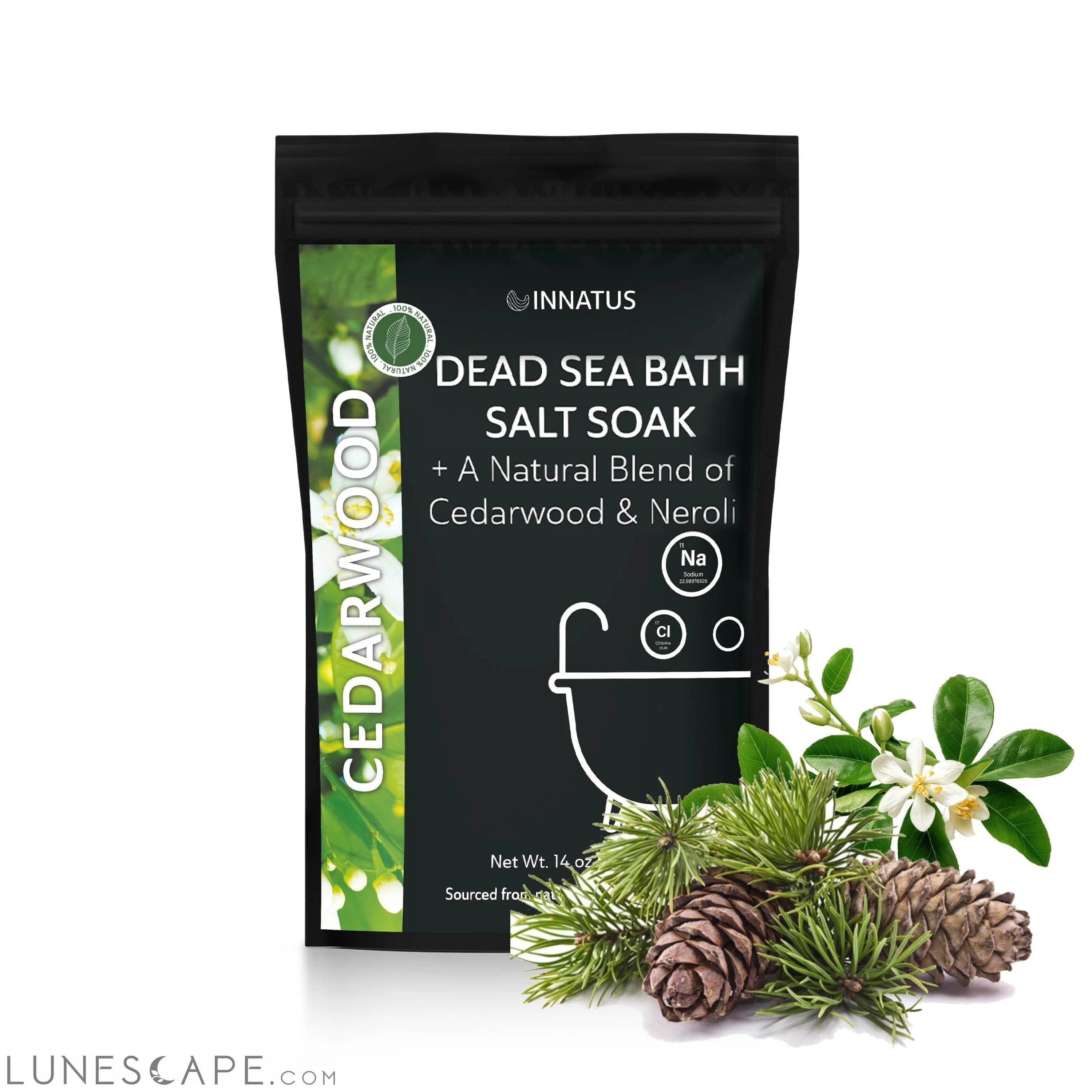 Dead sea cedarwood bath salt soak with 21 minerals LUNESCAPE