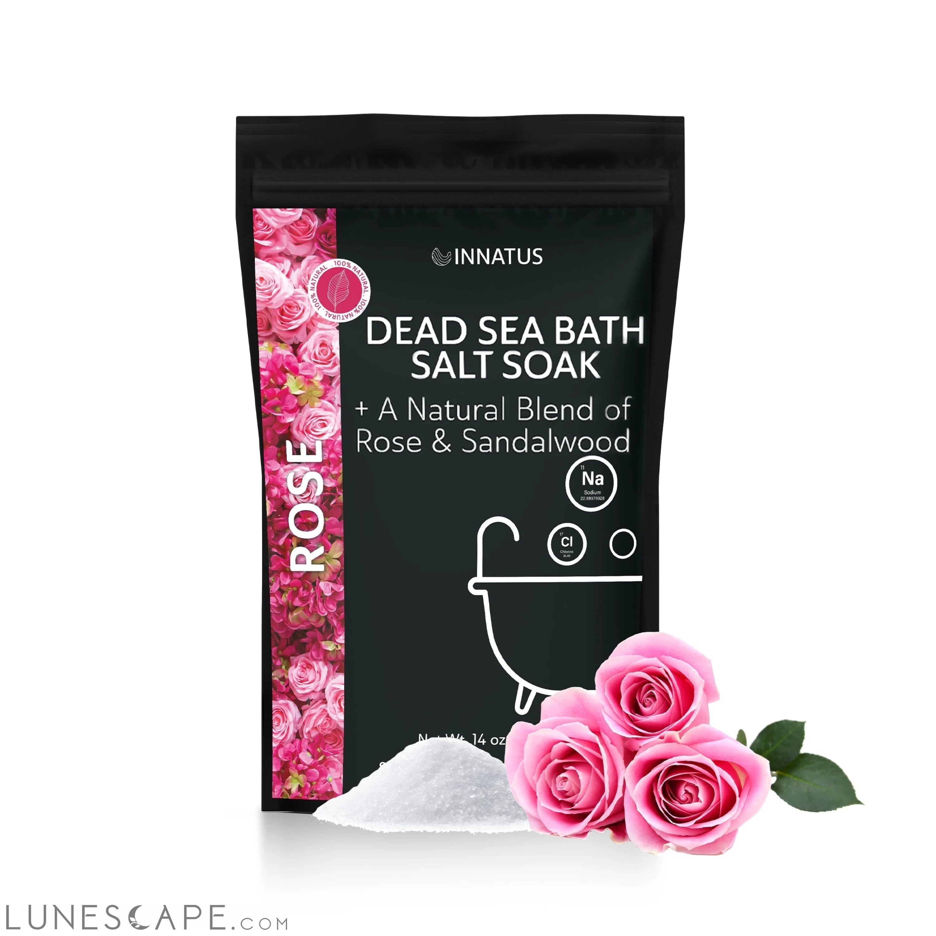 Dead sea rose bath salt soak with 21 minerals LUNESCAPE