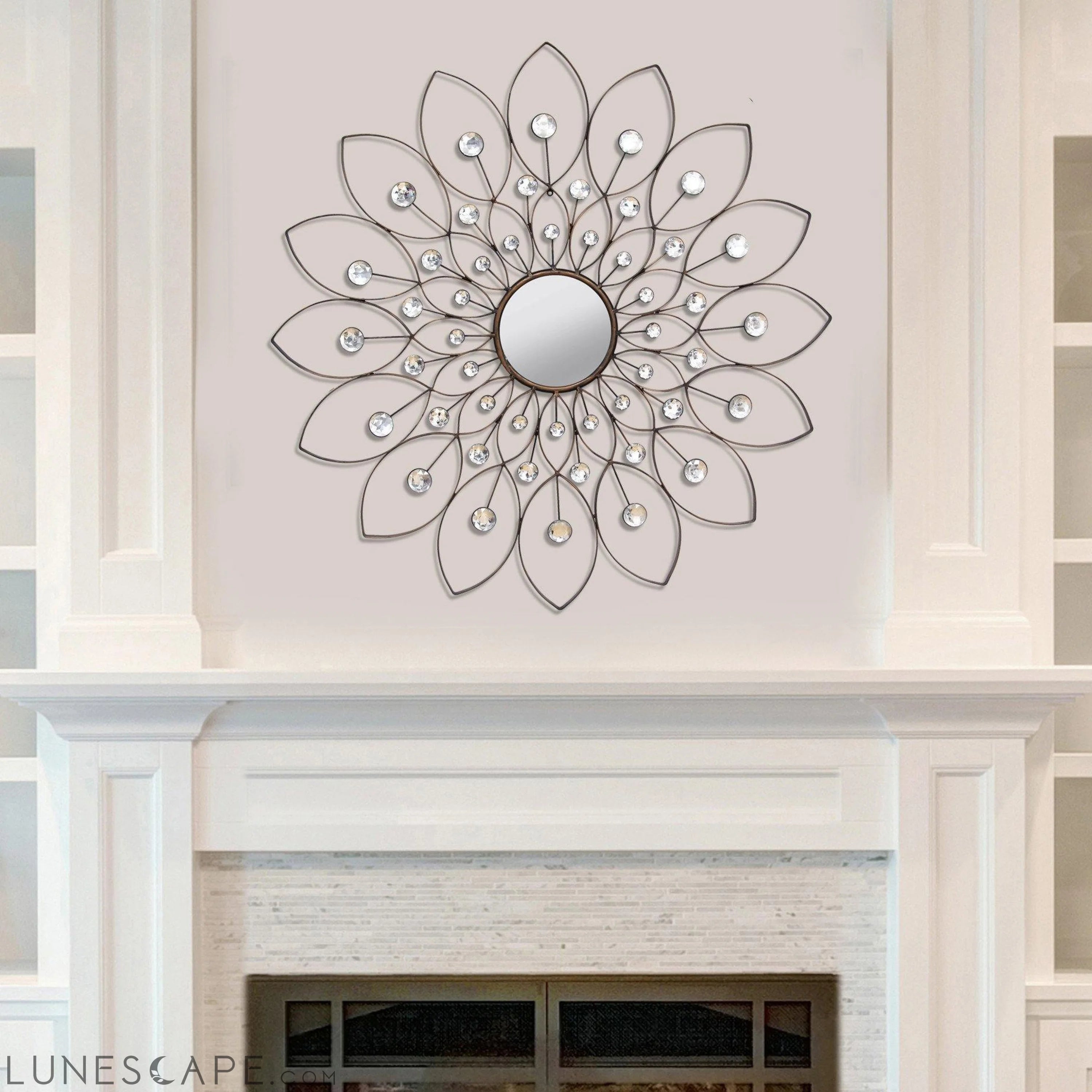 Decorative Metal Flower Frame Wall Mirror - 6.5" LUNESCAPE