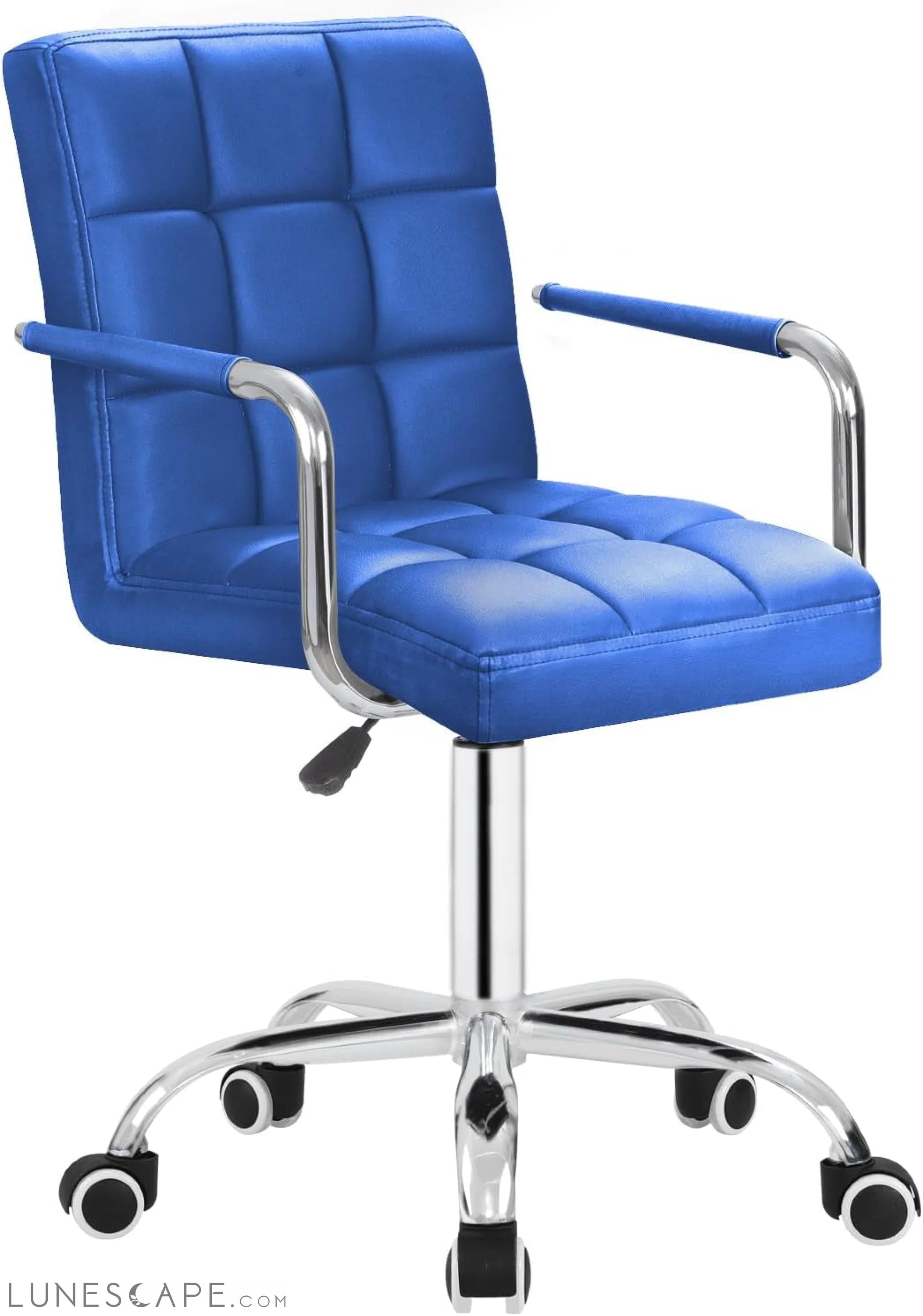 Desk Chair Modern Office Chair with Wheels Vanity Chair PU Leather LUNESCAPE