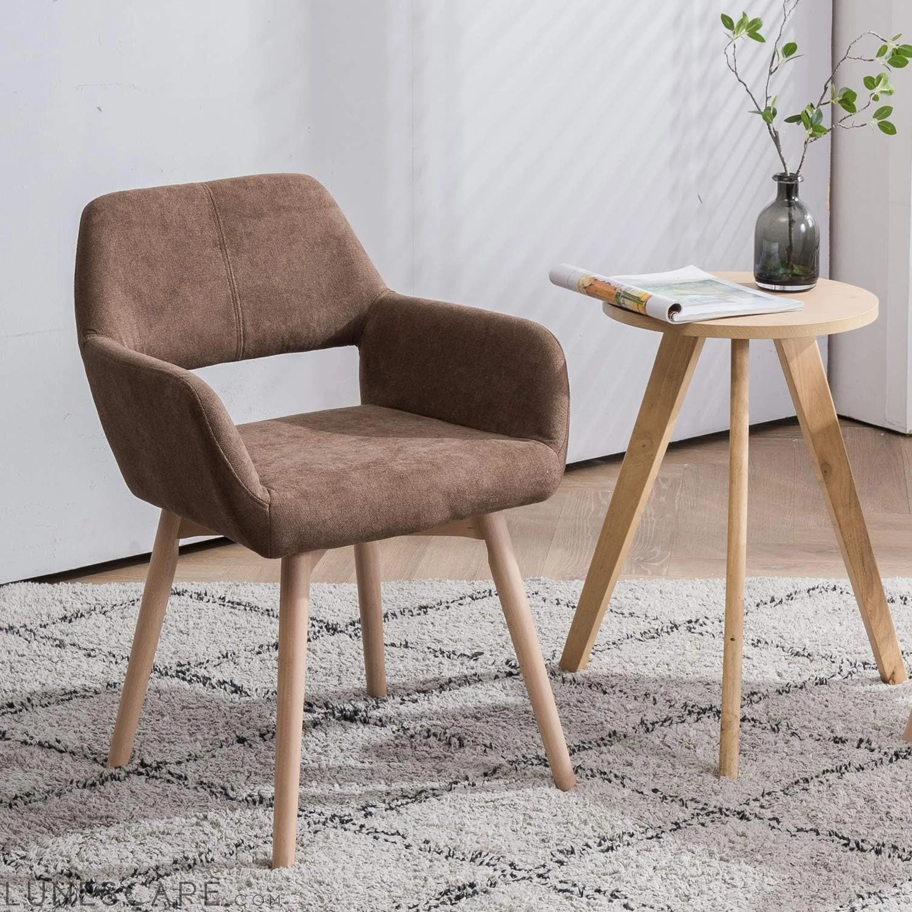 Desk Chair No Wheels Vanity Chair Makeup Chair Comfy Accent Chair for LUNESCAPE