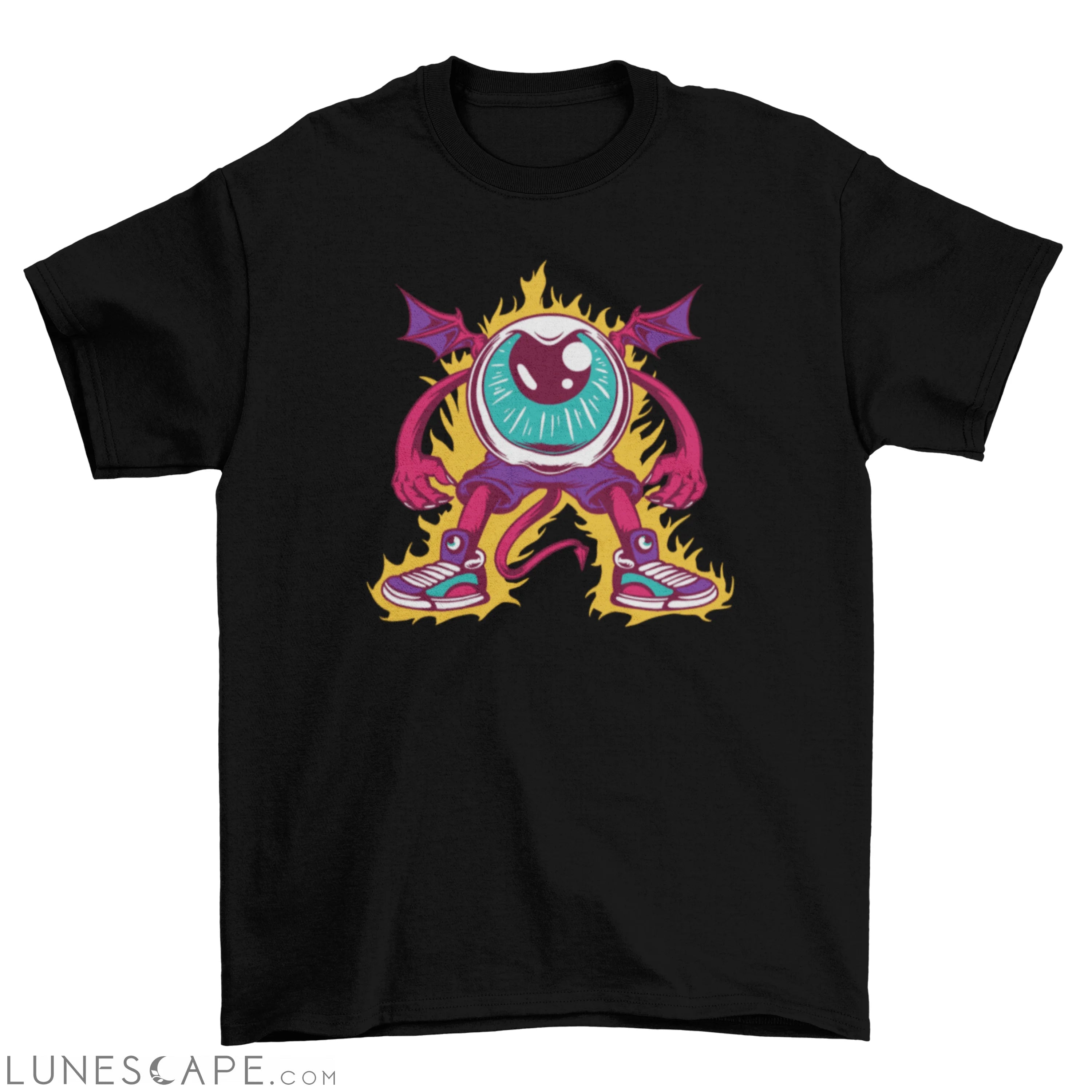 Devil giant eye creature with giant halloween t-shirt LUNESCAPE