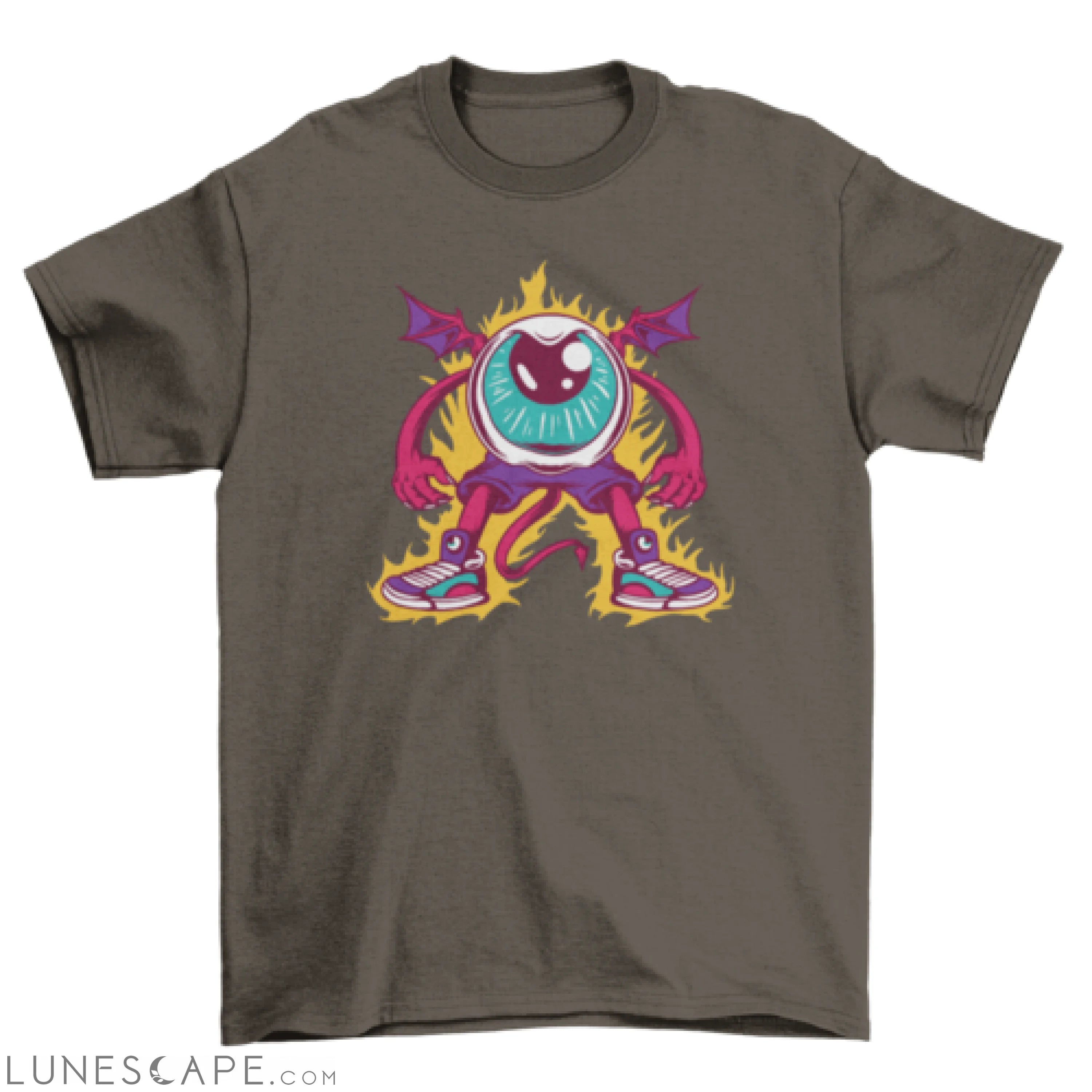 Devil giant eye creature with giant halloween t-shirt LUNESCAPE