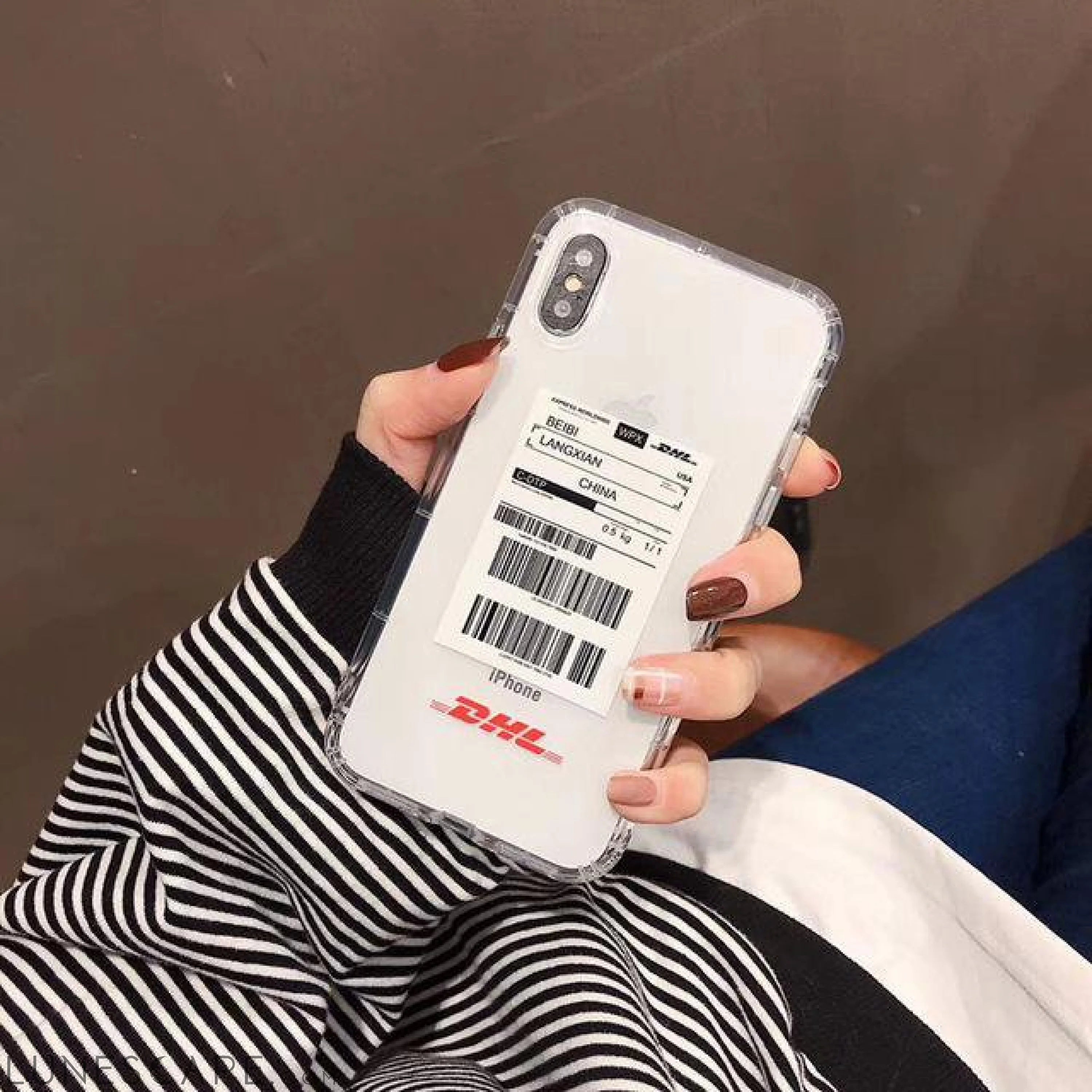 DHL Shipping Label iPhone Case LUNESCAPE