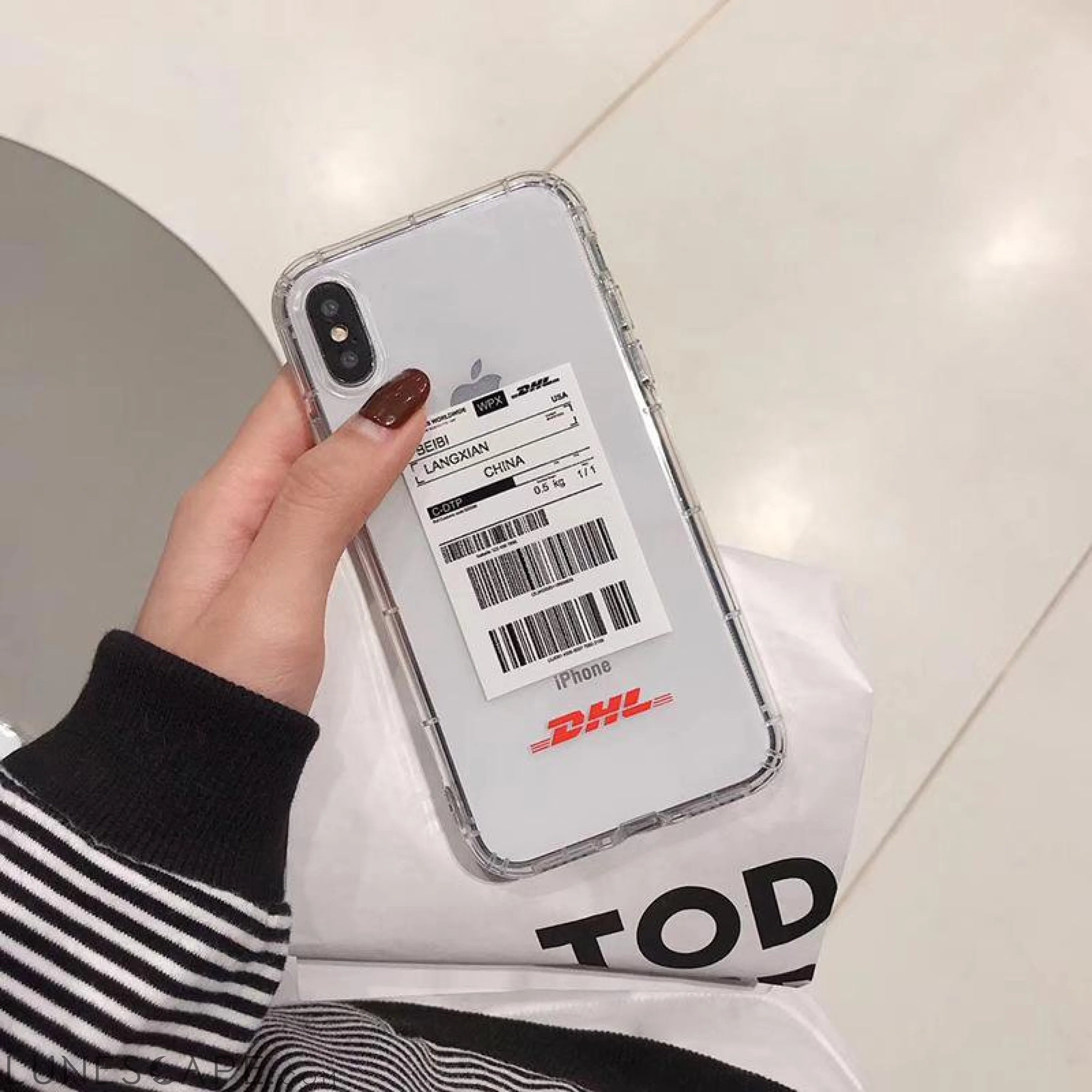 DHL Shipping Label iPhone Case LUNESCAPE