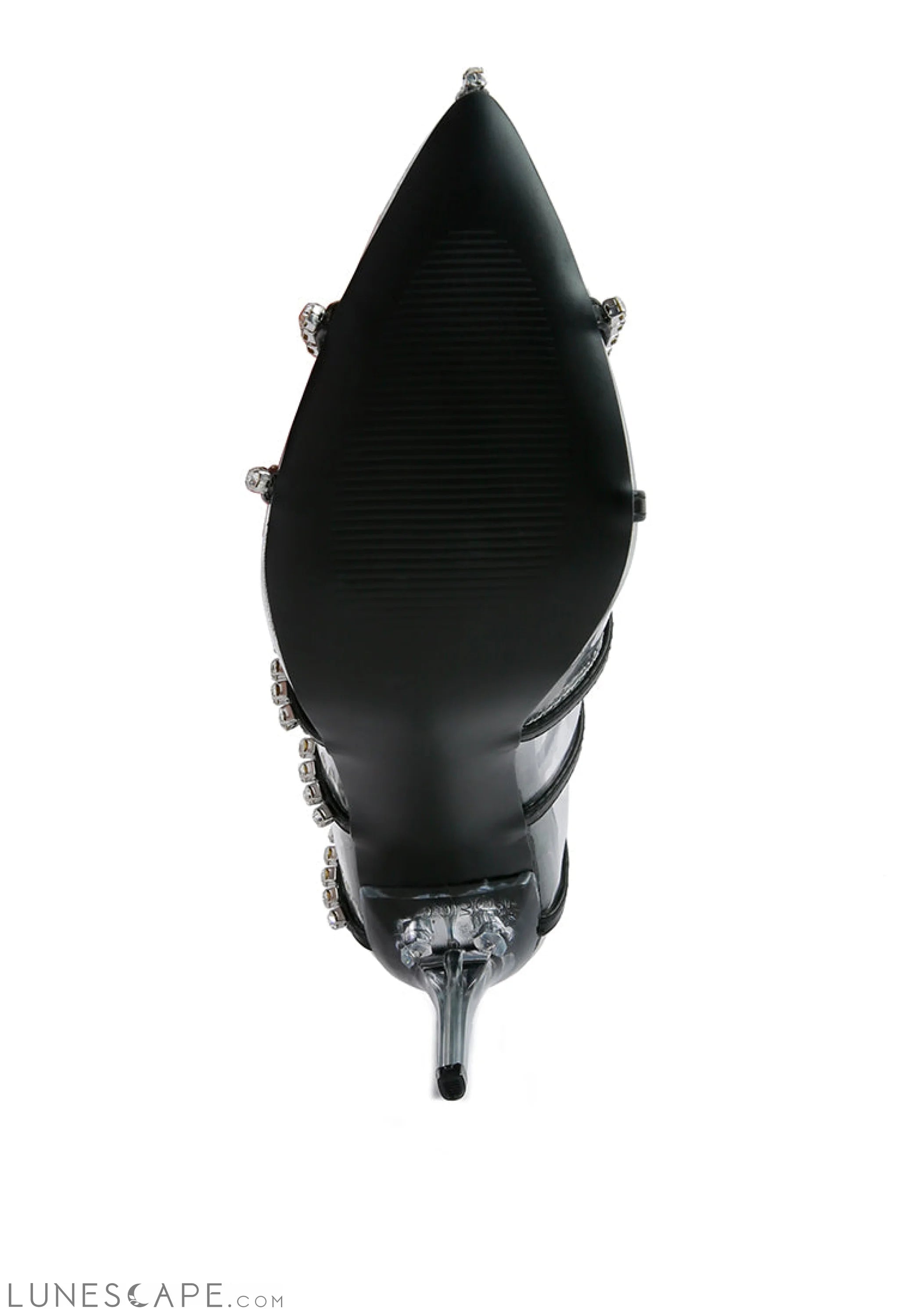 Diamante Clear Stiletto Heel Pumps LUNESCAPE