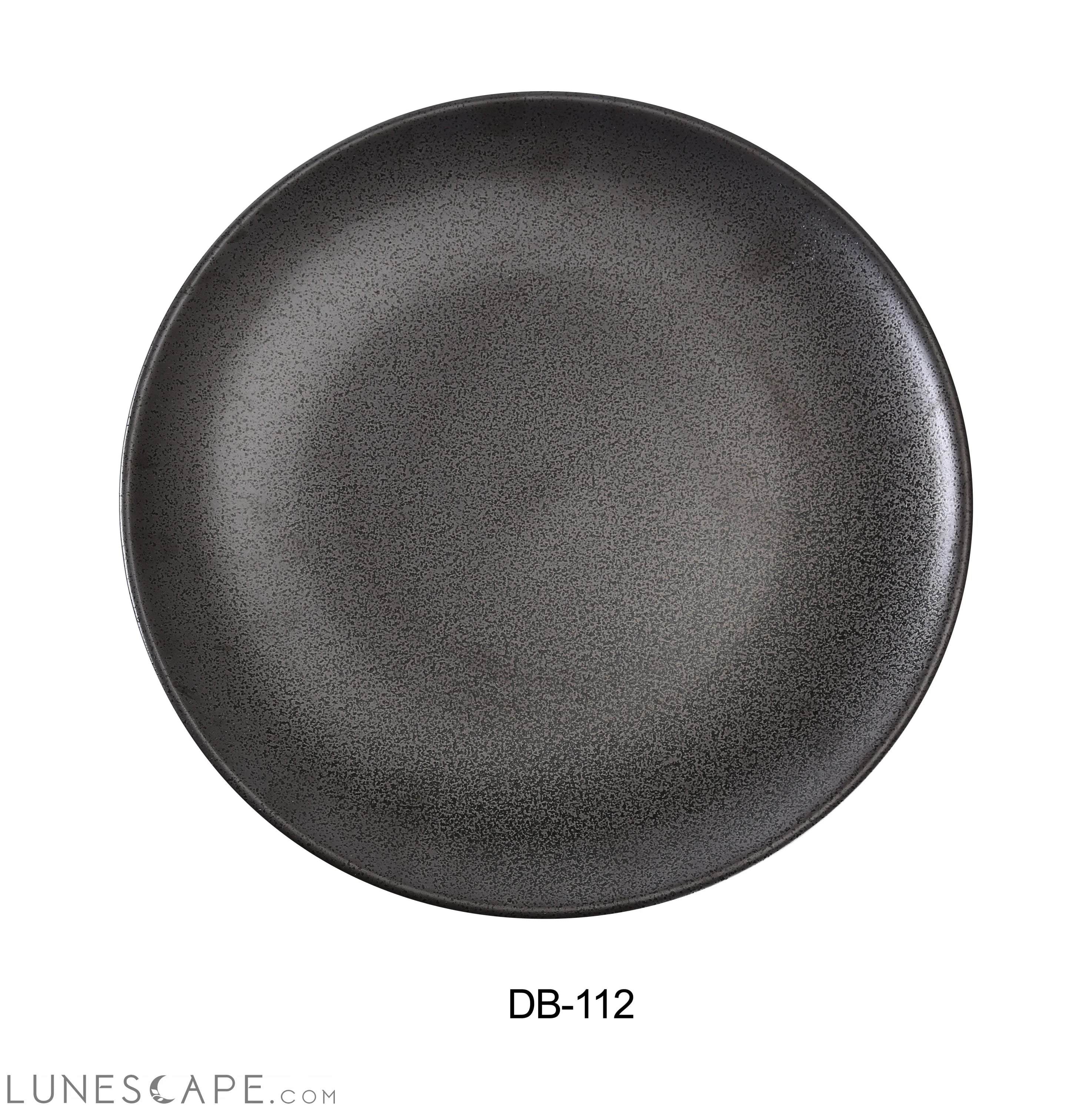 Diamond Black Collection 12" Coupe Shape Round Dinner Plate LUNESCAPE