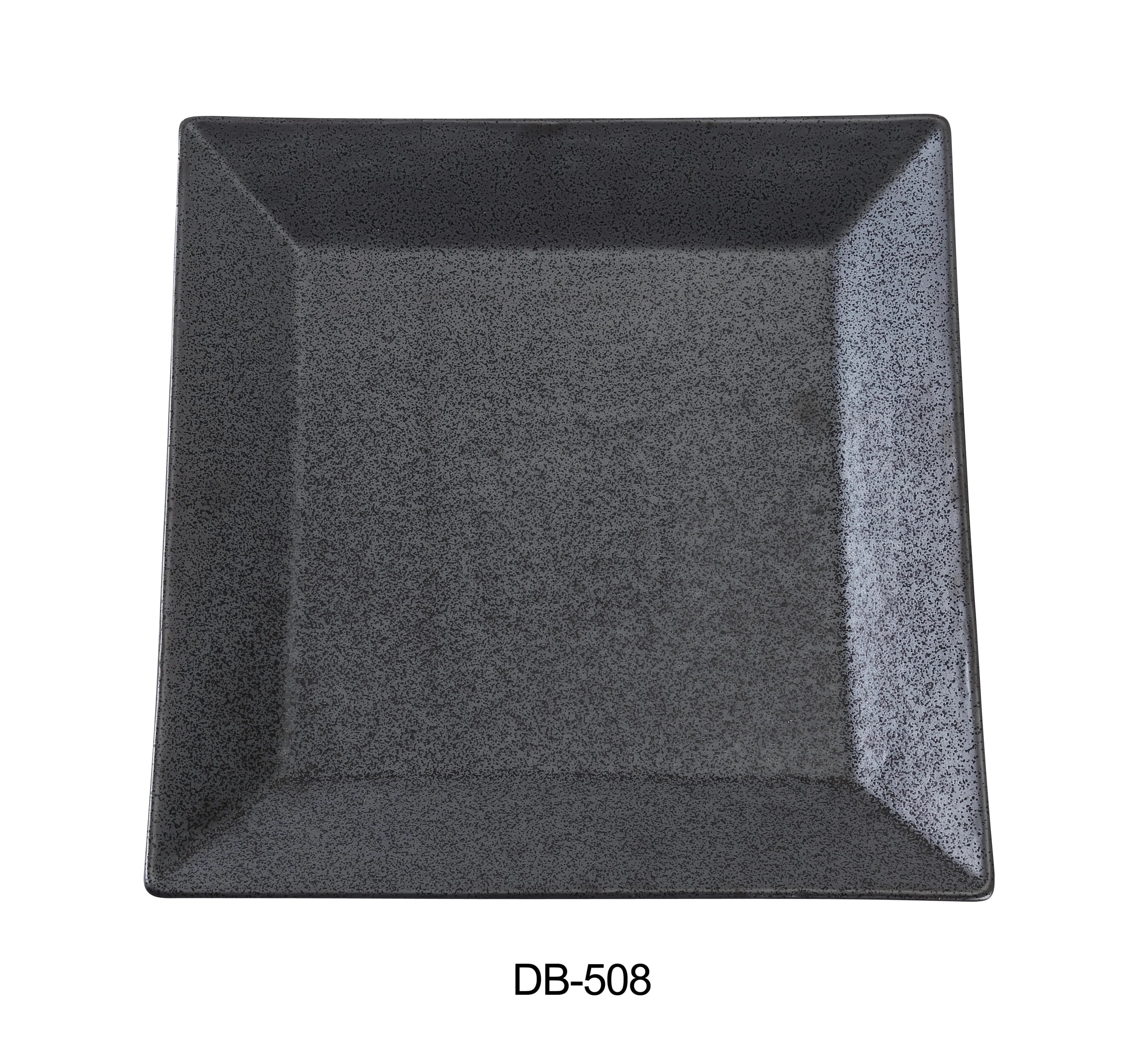 Diamond Black Collection 8" Square Salad Plate LUNESCAPE
