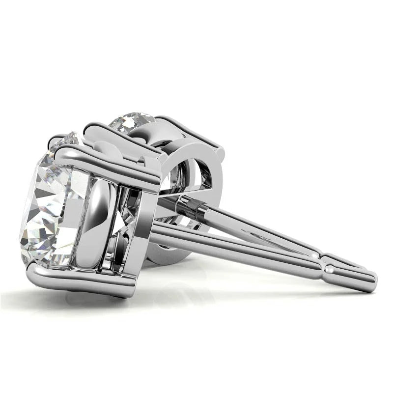 Diamond Stud Earrings in 14K White or Yellow Gold - G Color VS Clarity LUNESCAPE