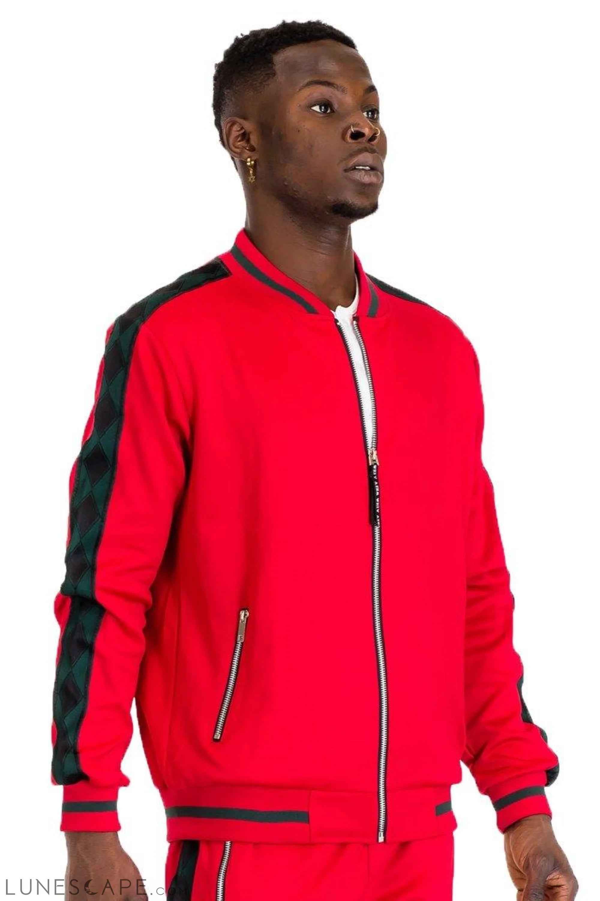 DIAMOND TAPE TRACK JACKET - RED LUNESCAPE