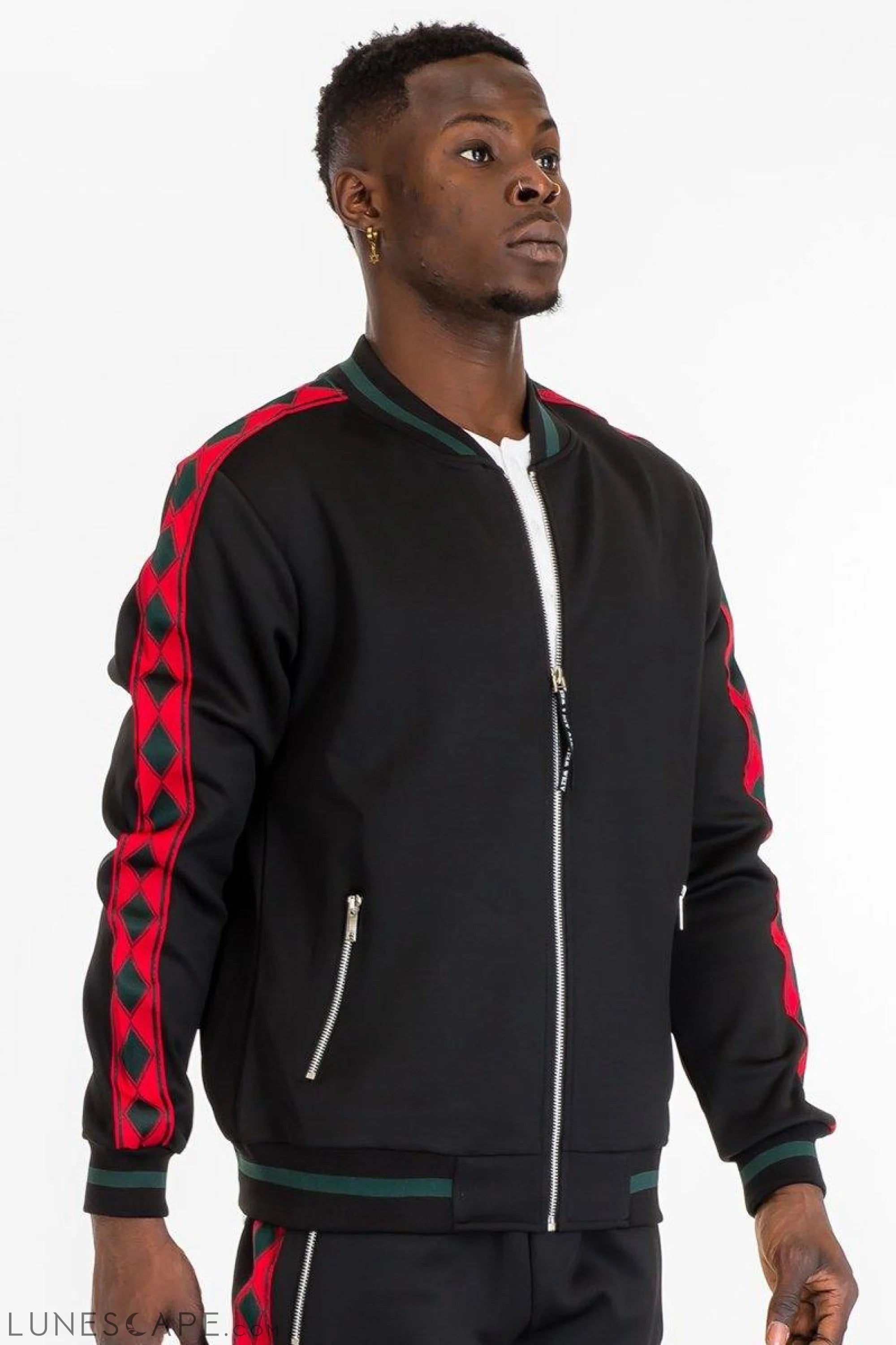 DIAMOND TAPE TRACK JACKET - RED STRIPE LUNESCAPE